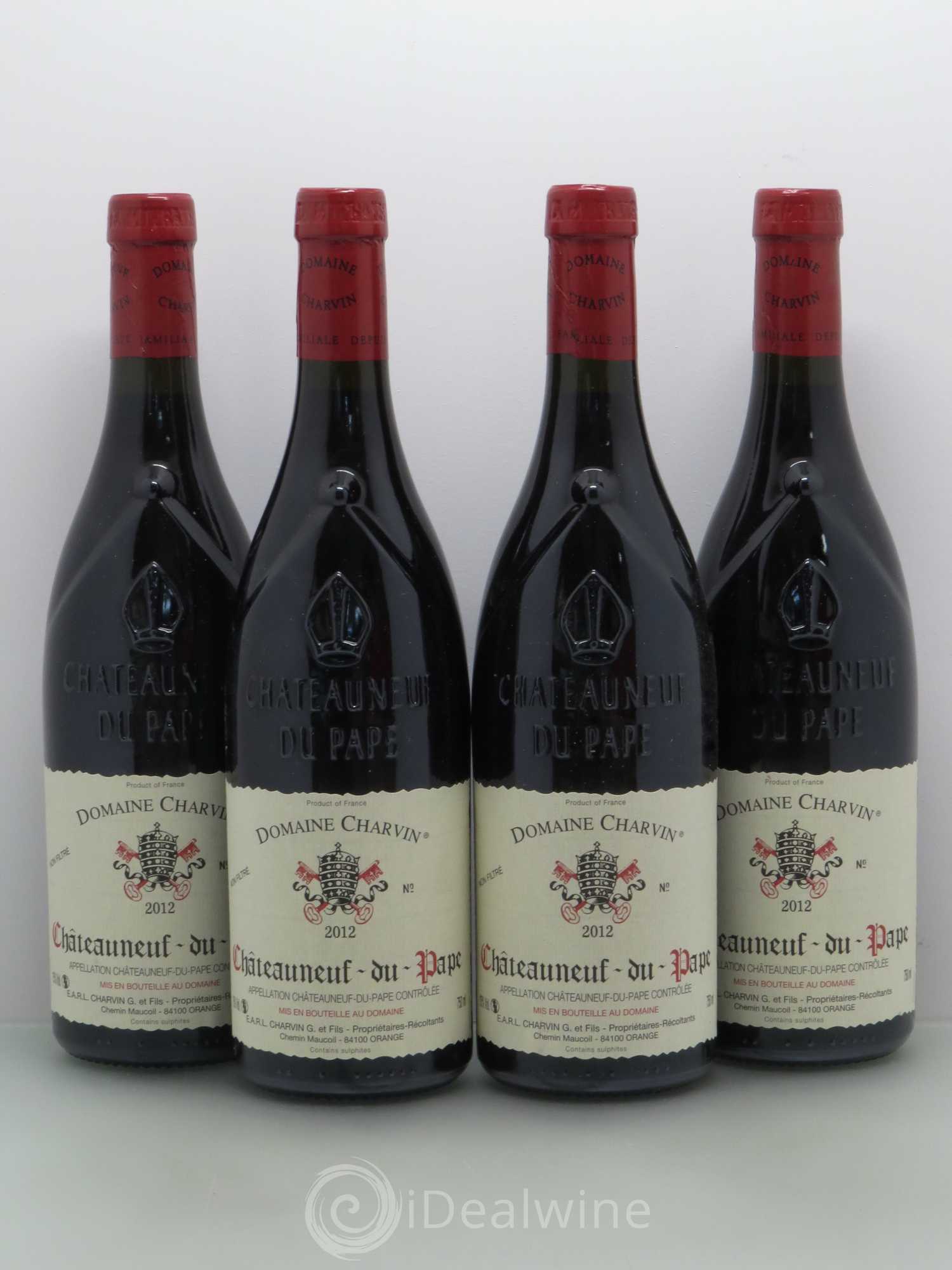 Châteauneuf-du-Pape Charvin (Domaine) (sans prix de réserve) 2012 - Lot de 4 bouteilles - 0