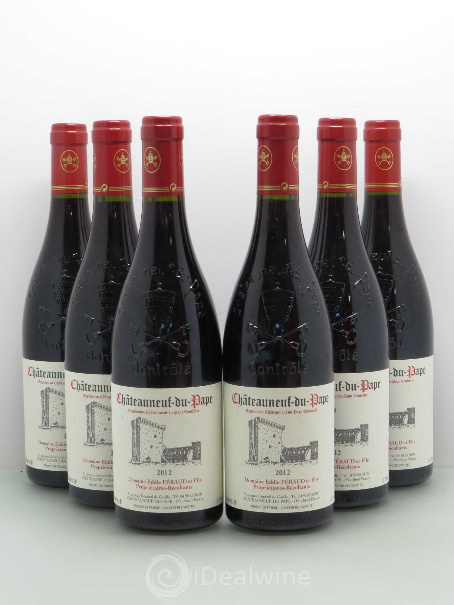 Châteauneuf-du-Pape Eddie Feraud (sans prix de réserve) 2012 - Posten von 6 Flaschen - 0