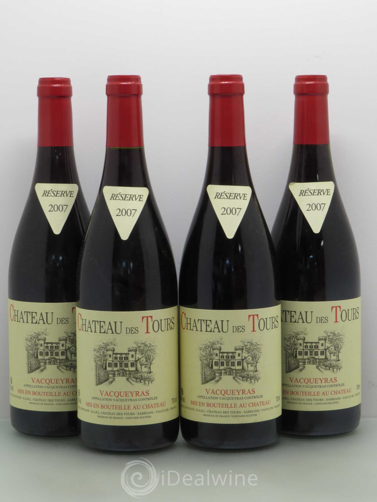 Vacqueyras Château des Tours Emmanuel Reynaud 2007 - Lot de 4 bouteilles - 0