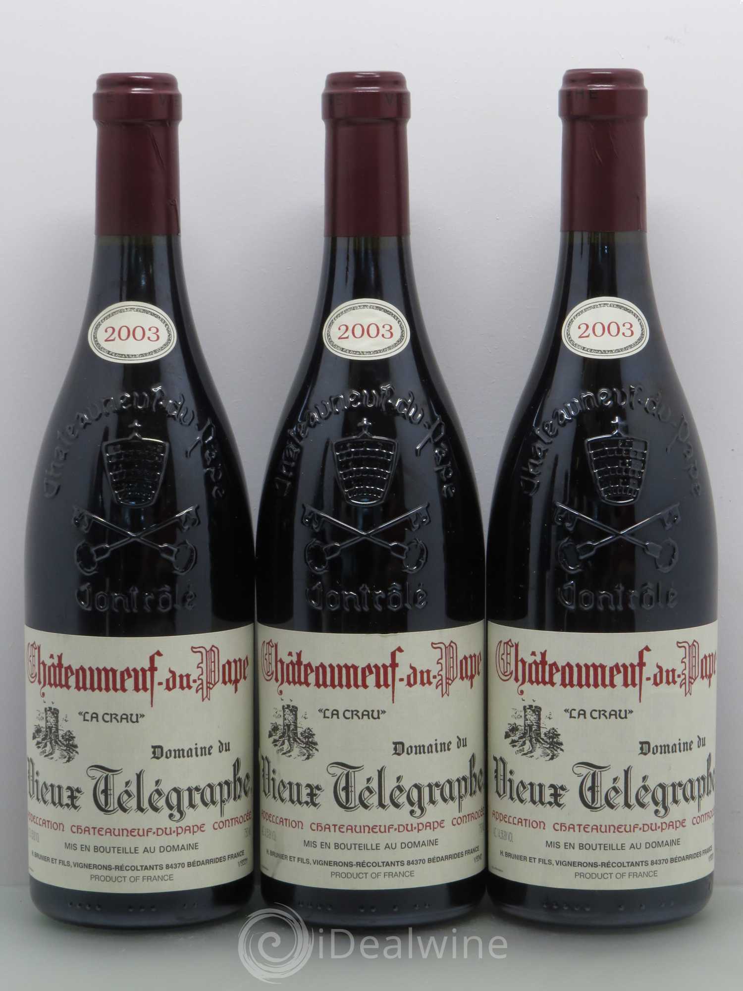 Châteauneuf-du-Pape Vieux Télégraphe (Domaine du) Vignobles Brunier 2003 - Lot de 5 bouteilles - 1