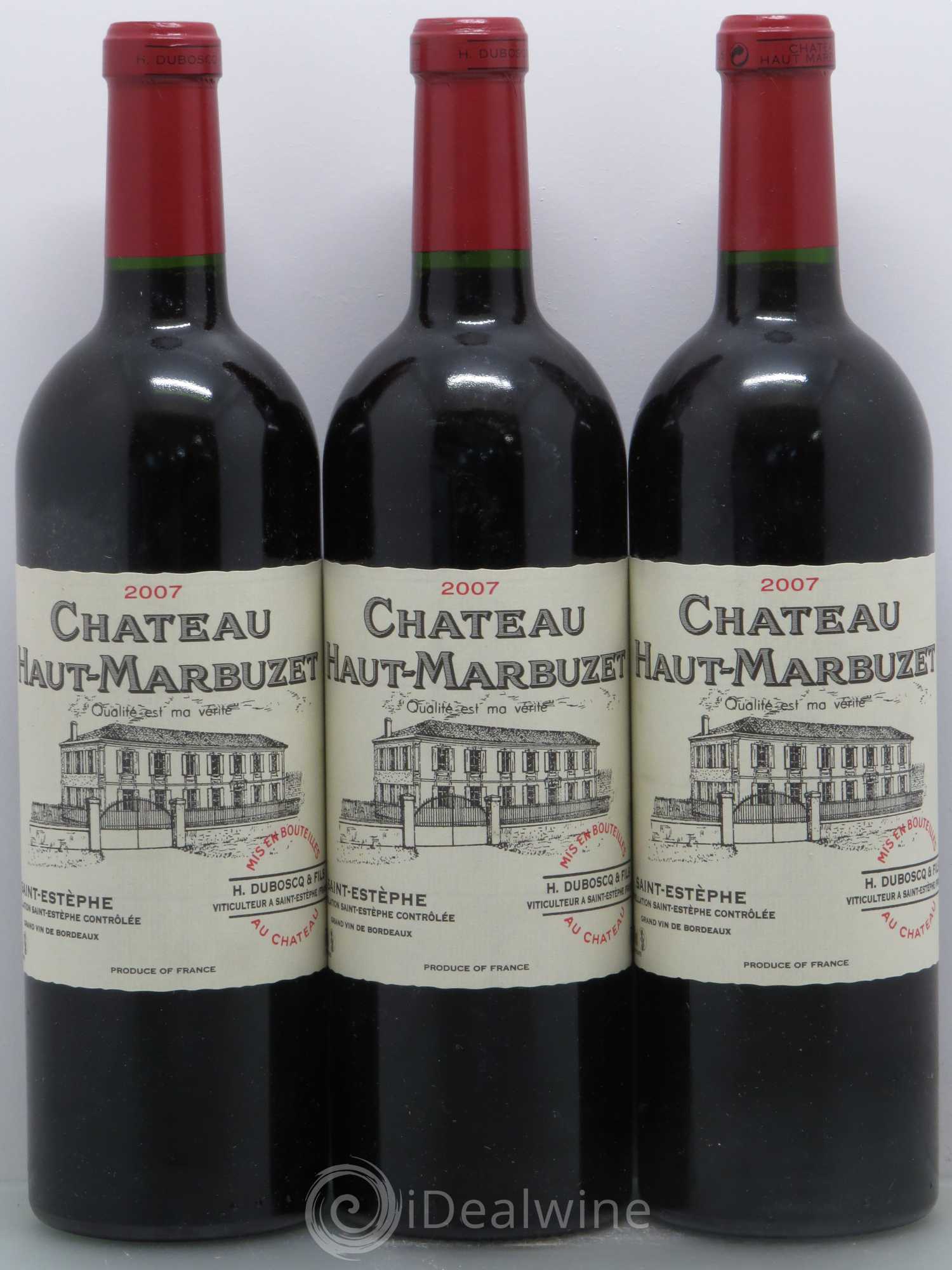 Château Haut Marbuzet 2007 - Lot de 3 bouteilles - 0