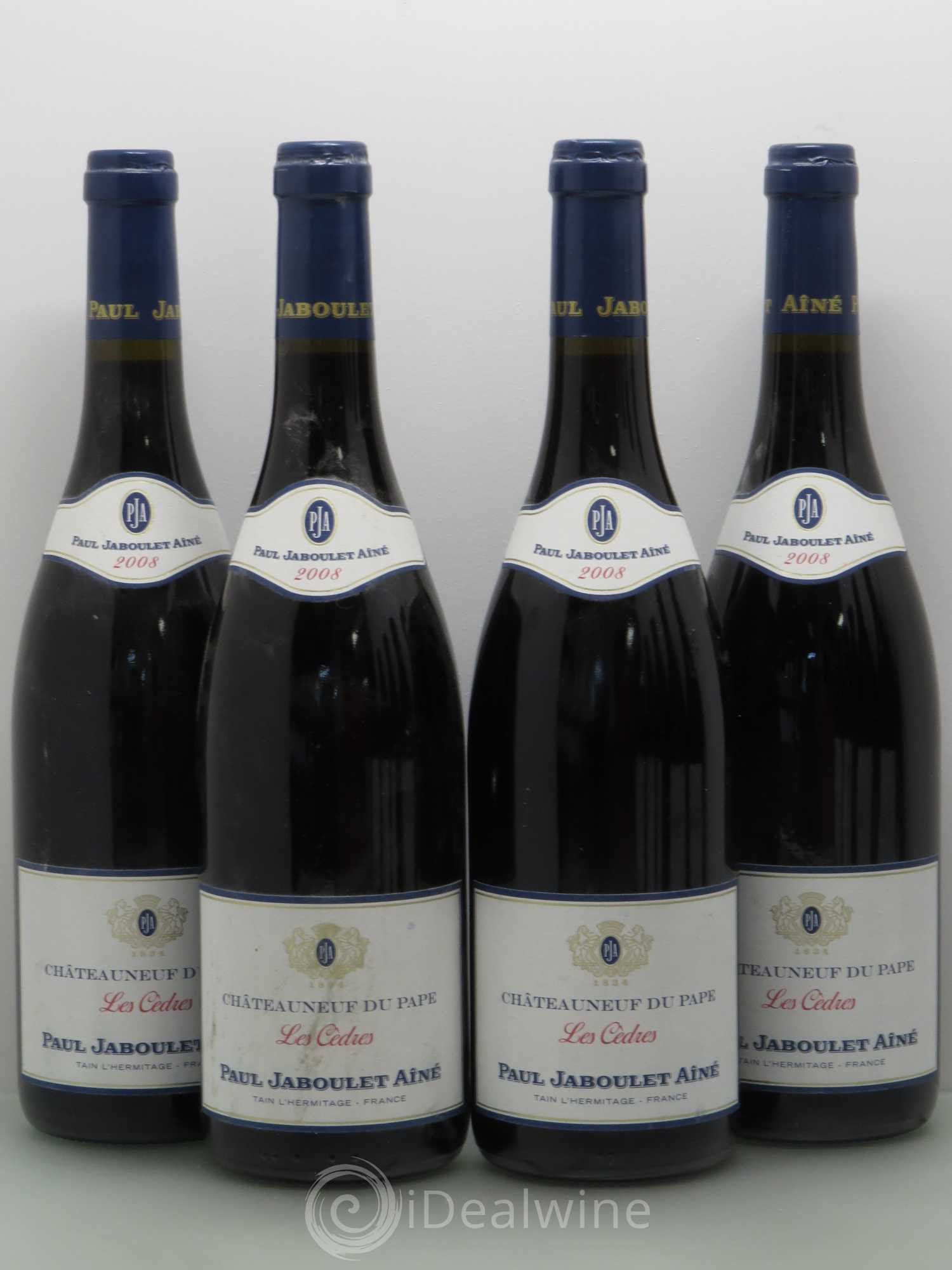 Châteauneuf-du-Pape Les Cedres Paul Jaboulet Aine 2008 - Posten von 4 Flaschen - 0