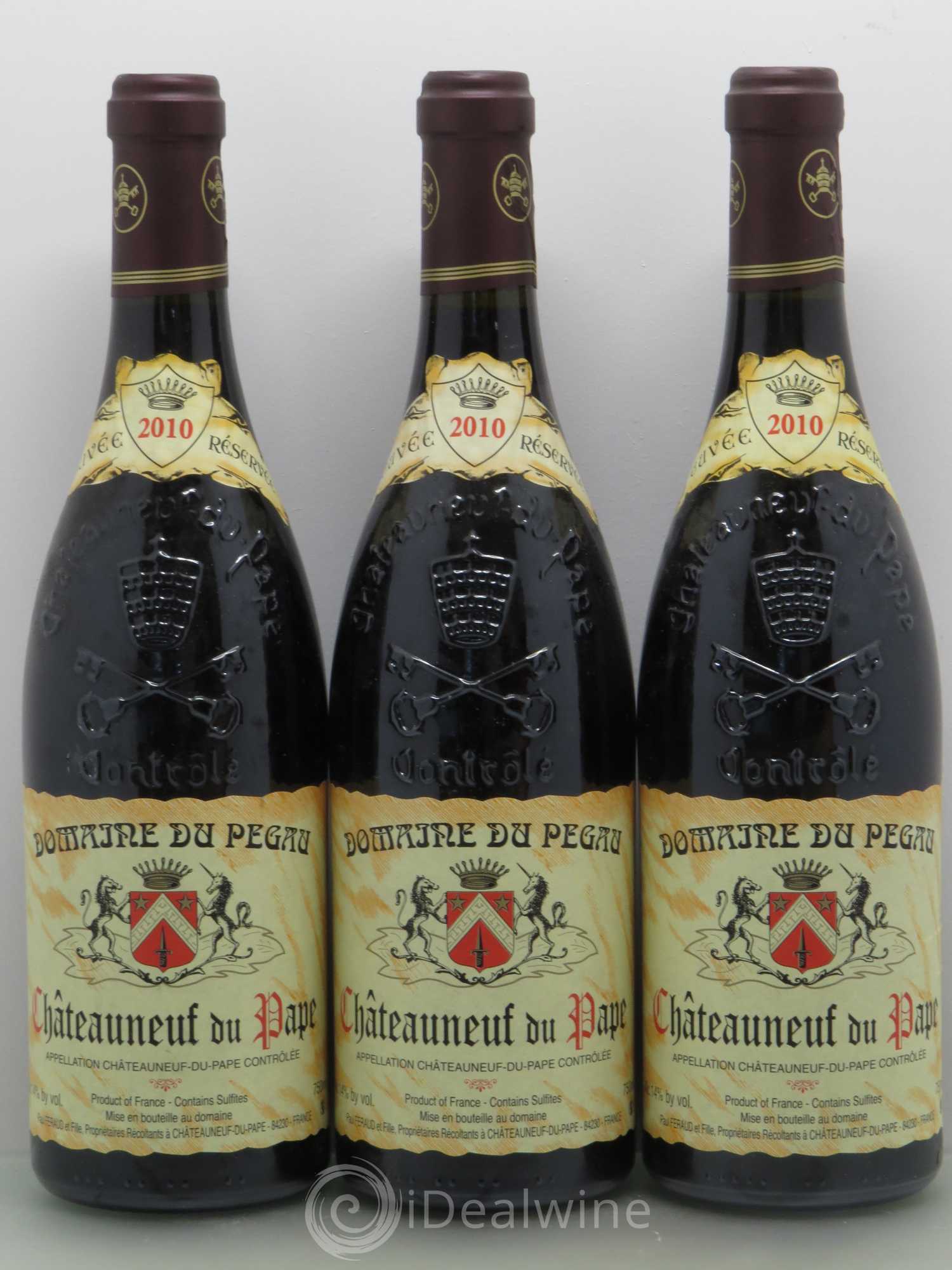 Châteauneuf-du-Pape Domaine du Pégau Cuvée Réservée Paul et Laurence Féraud 2010 - Lot de 3 bouteilles - 0