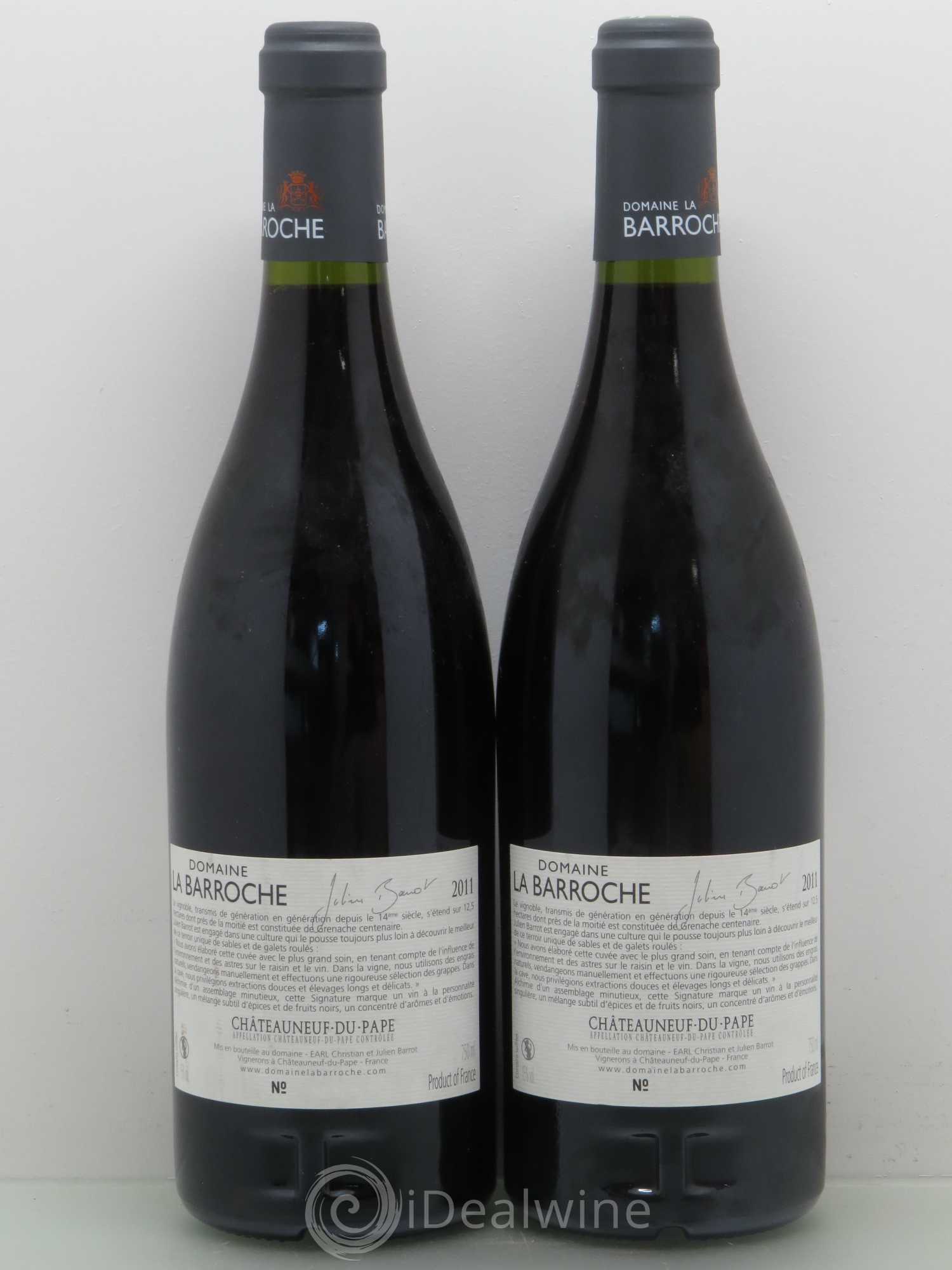 Châteauneuf-du-Pape La Barroche (Domaine de) Réserve Julien Barrot 2011 - Lot de 2 bouteilles - 1