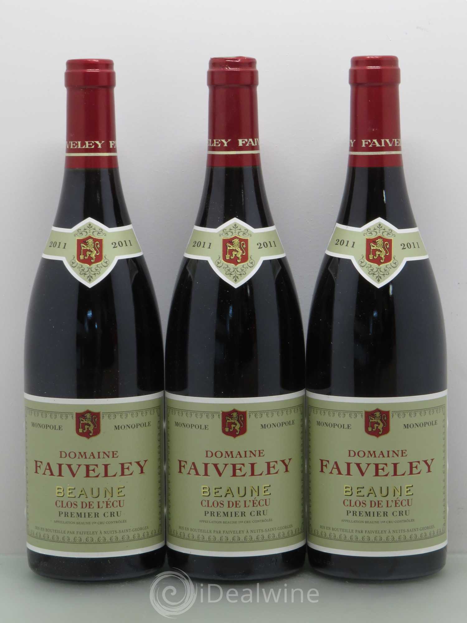Beaune 1er Cru Clos de l'Ecu Faiveley 1er cru 2011 - Lot de 3 bouteilles - 0