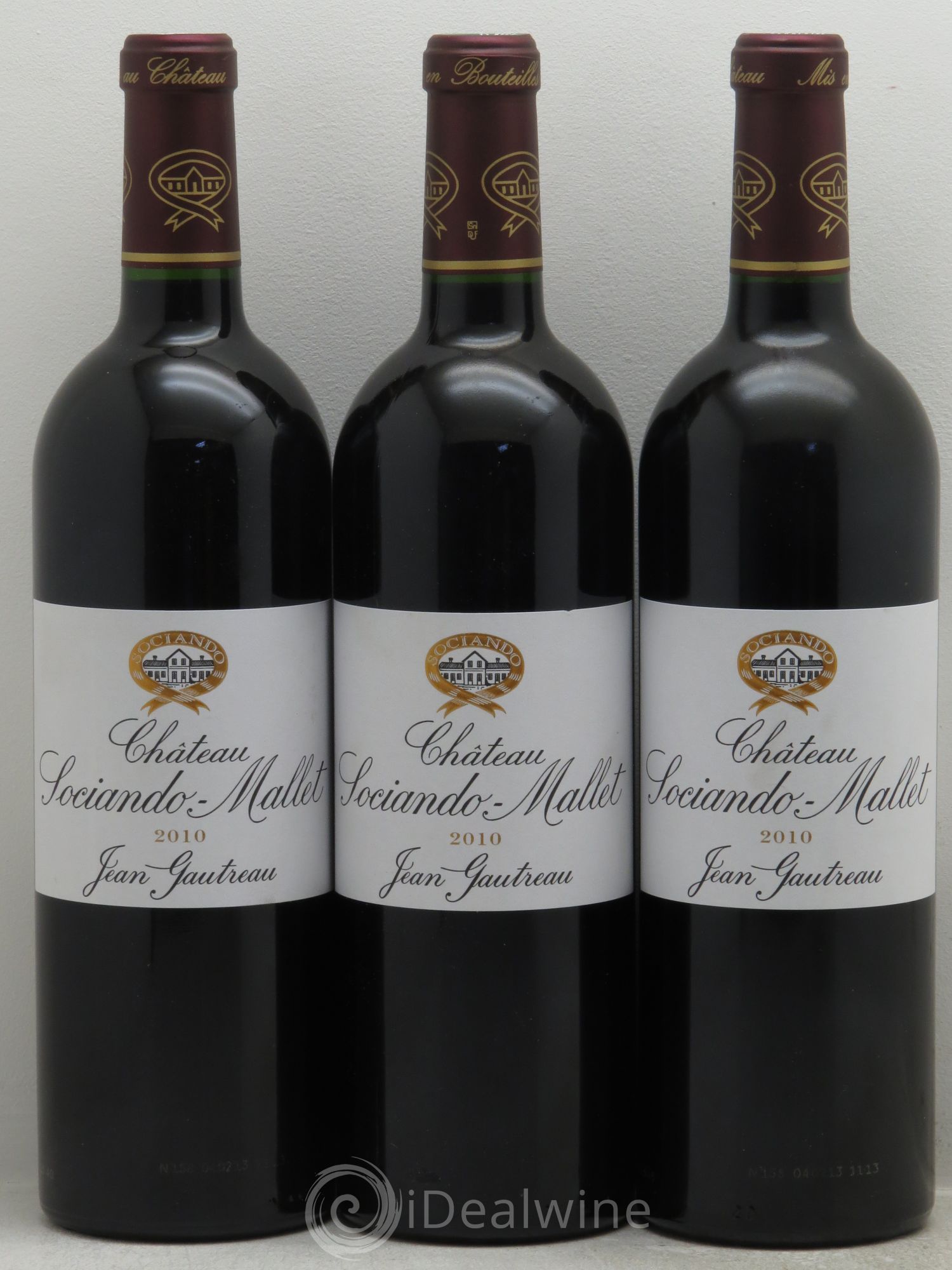 Château Sociando Mallet 2010 - Lot de 3 bouteilles - 0