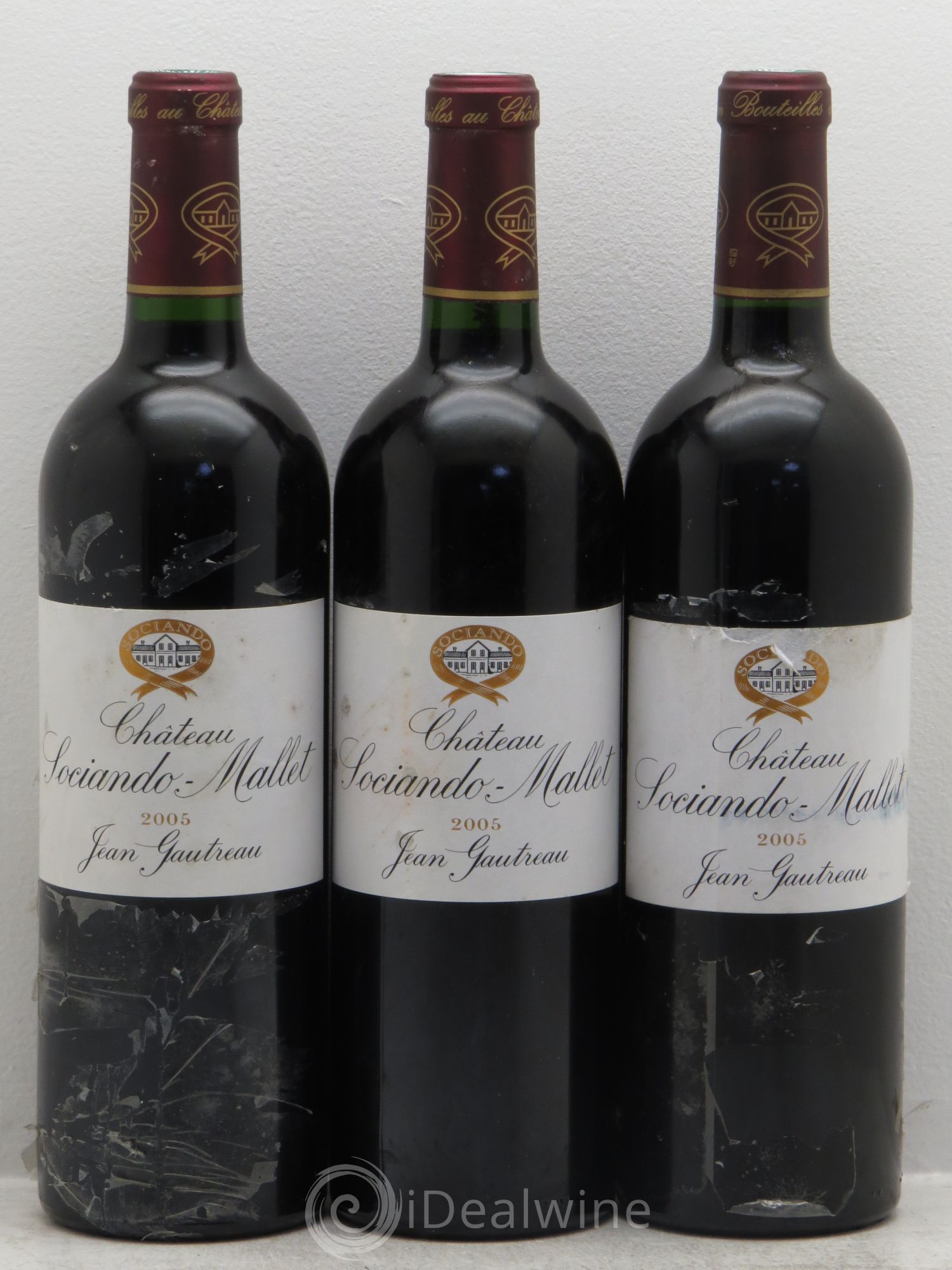 Château Sociando Mallet 2005 - Lot de 3 bouteilles - 0