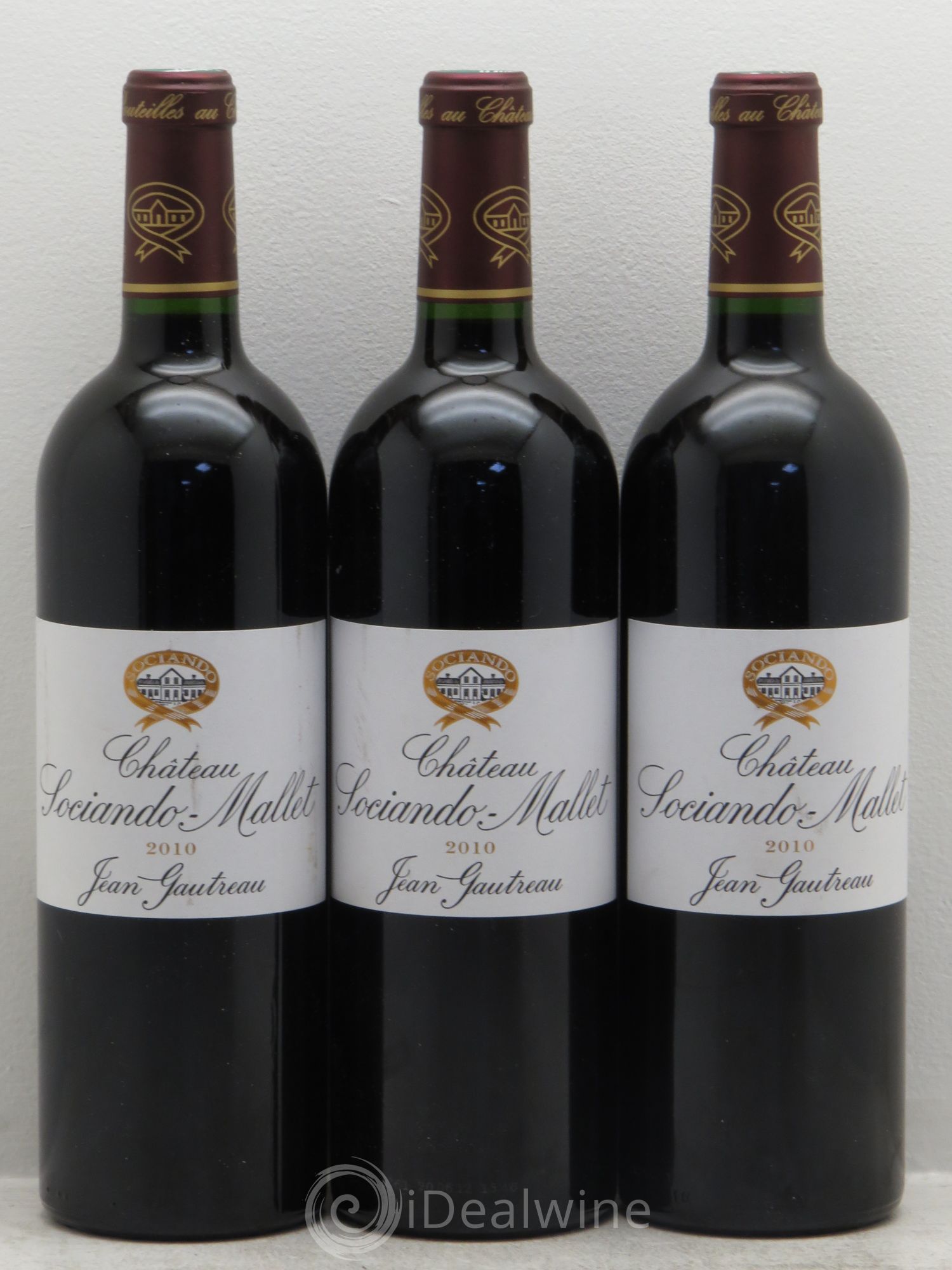 Château Sociando Mallet 2010 - Lot de 3 bouteilles - 0