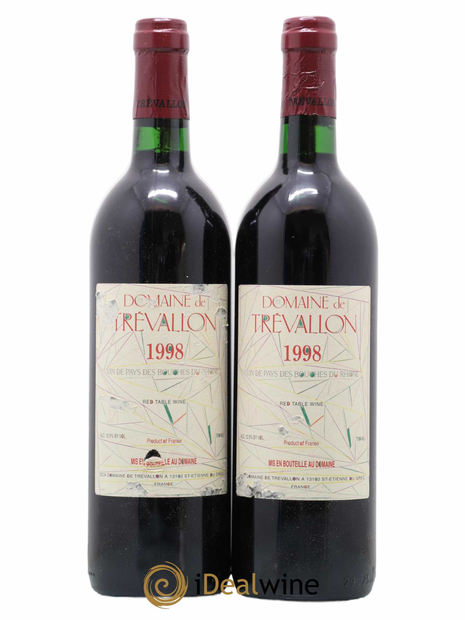 VDP Bouches du Rhône Trévallon (Domaine de) Eloi Dürrbach 1998 - Lot de 2 bouteilles - 0