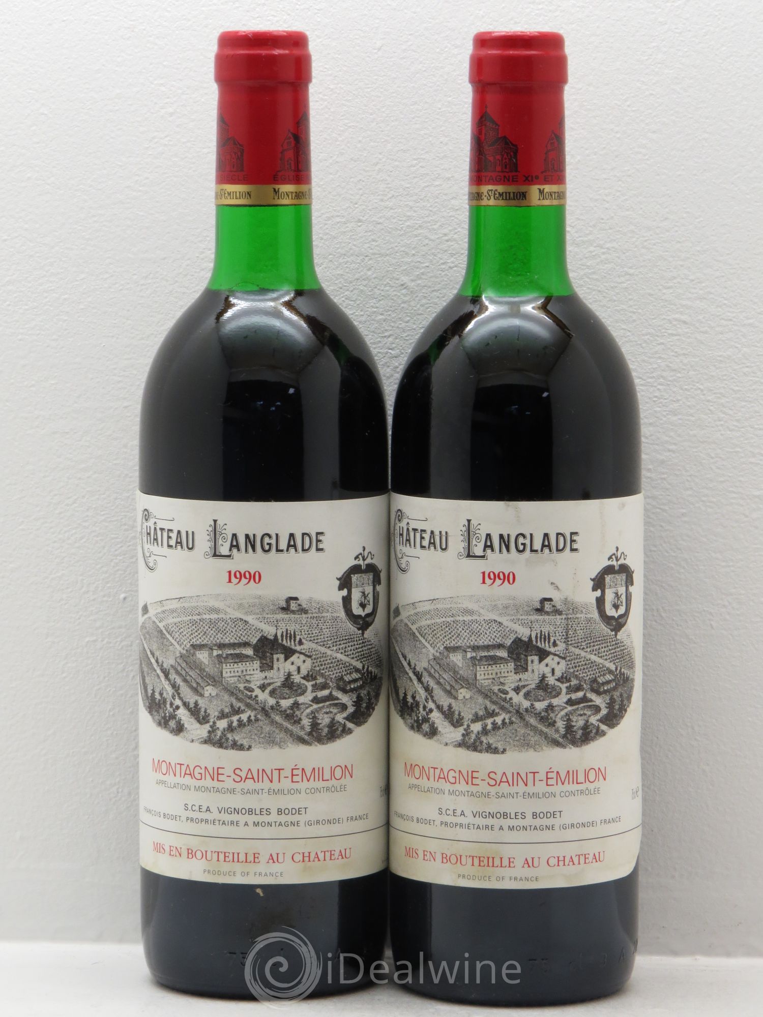 Montagne Saint-Émilion Château Langlade (sans prix de réserve) 1990 - Posten von 2 Flaschen - 0