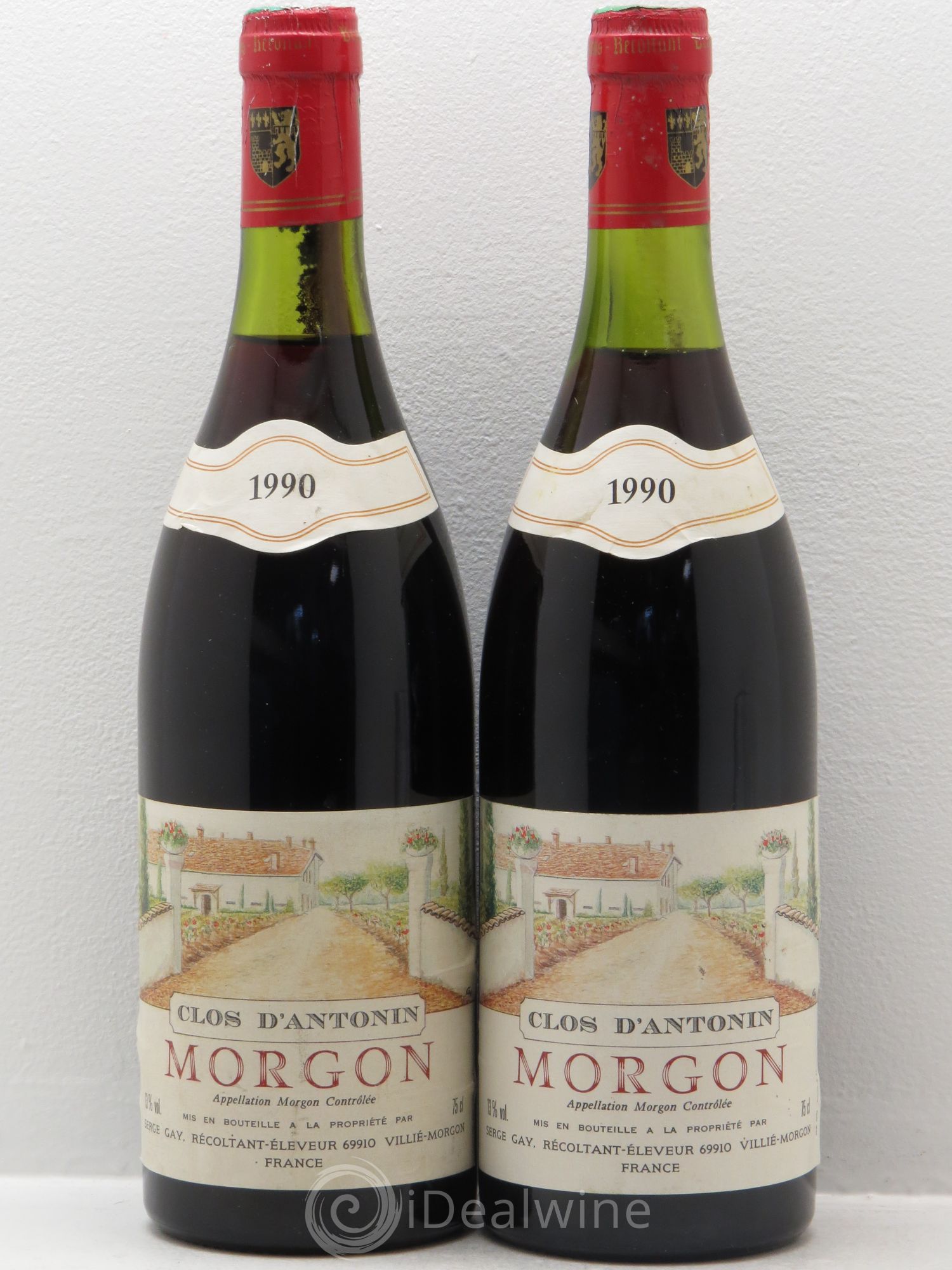 Morgon Clos d'Antonin .Serge Gay (sans prix de réserve) 1990 - Posten von 2 Flaschen - 0