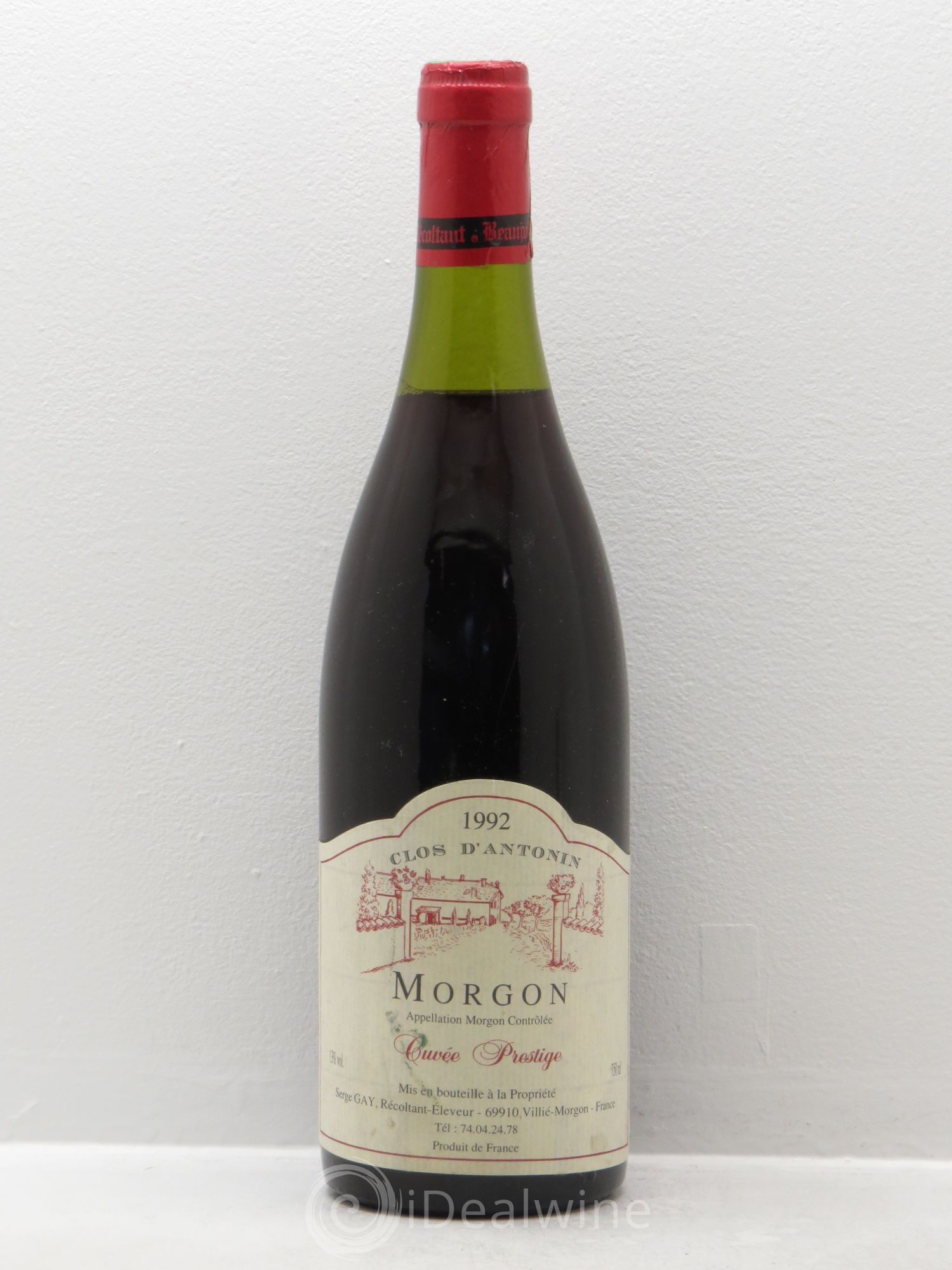 Morgon Clos d'Antonin .Serge Gay .Cuvée Prestige (sans prix de réserve) 1992 - Posten von 1 Flasche - 0