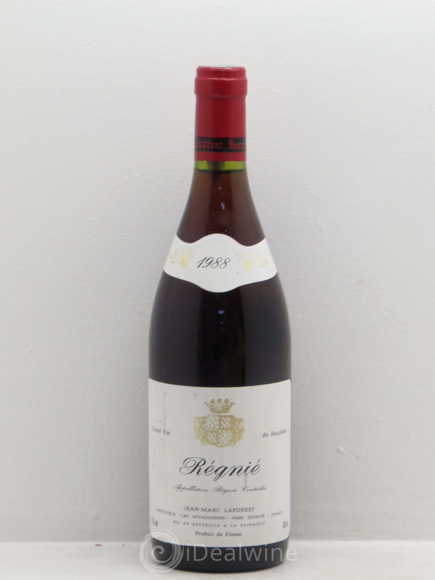 Beaujolais Régnié Domaine Jean-Marc Lafoorest (sans prix de réserve) 1988 - Posten von 1 Flasche - 0