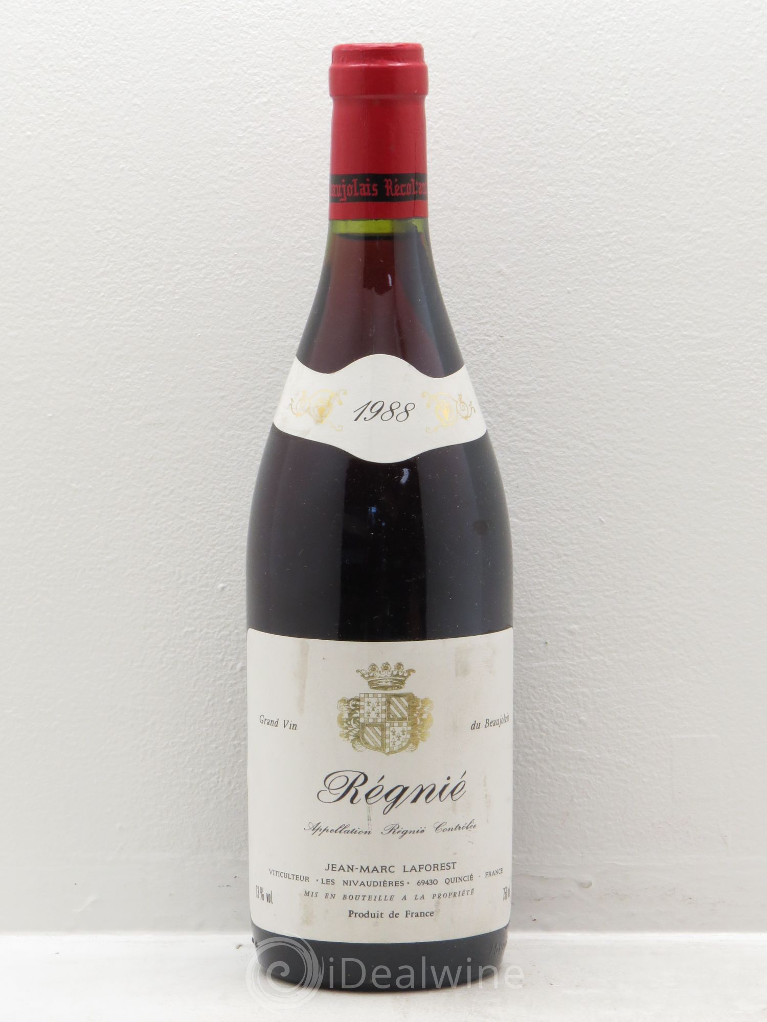 Bourgogne Régnié Jean-Marc Laforest (sans prix de réserve) 1988 - Posten von 1 Flasche - 0