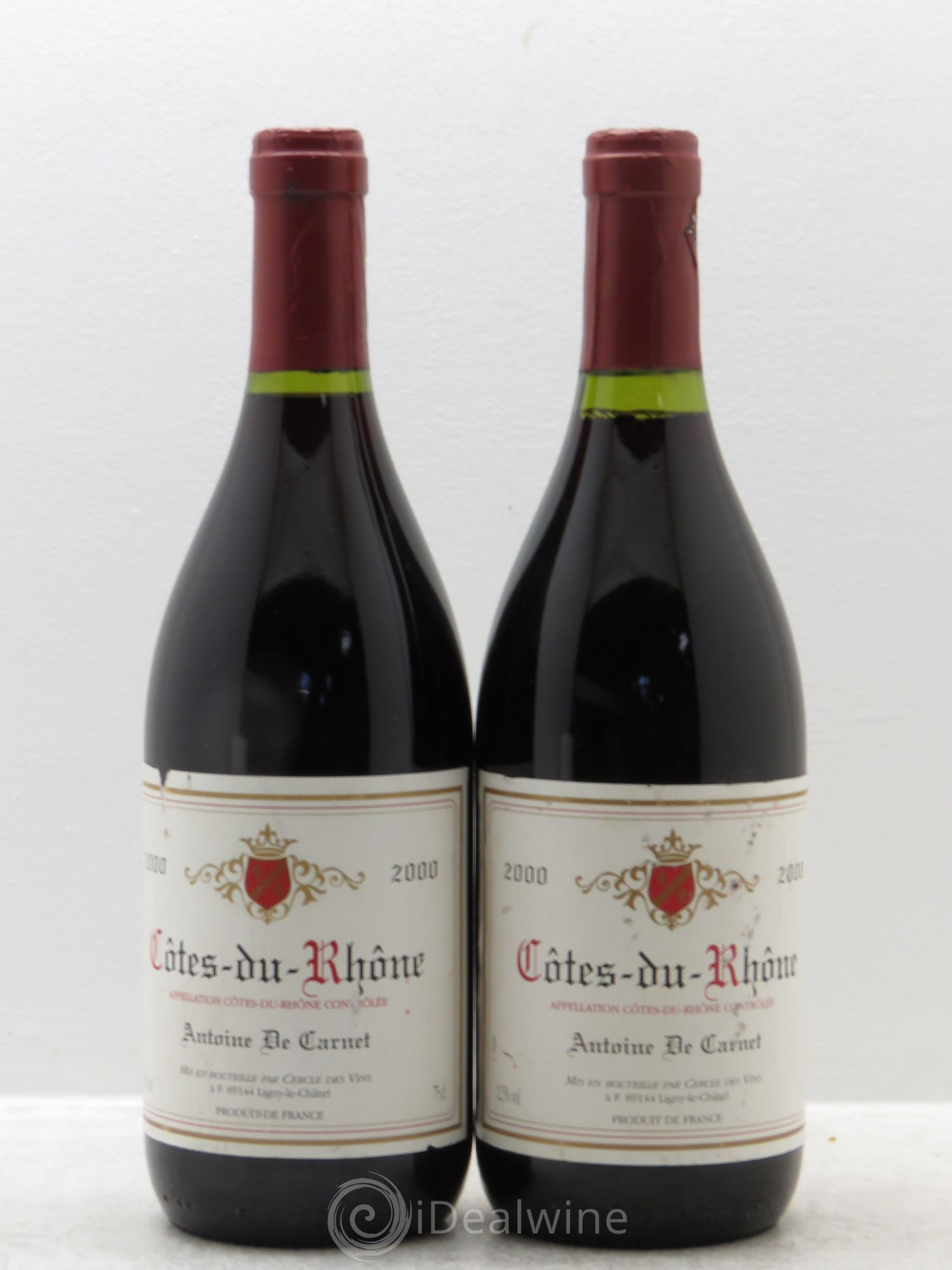 Côtes-du-Rhône Antoine de Carnet (sans prix de réserve) 2000 - Posten von 2 Flaschen - 0