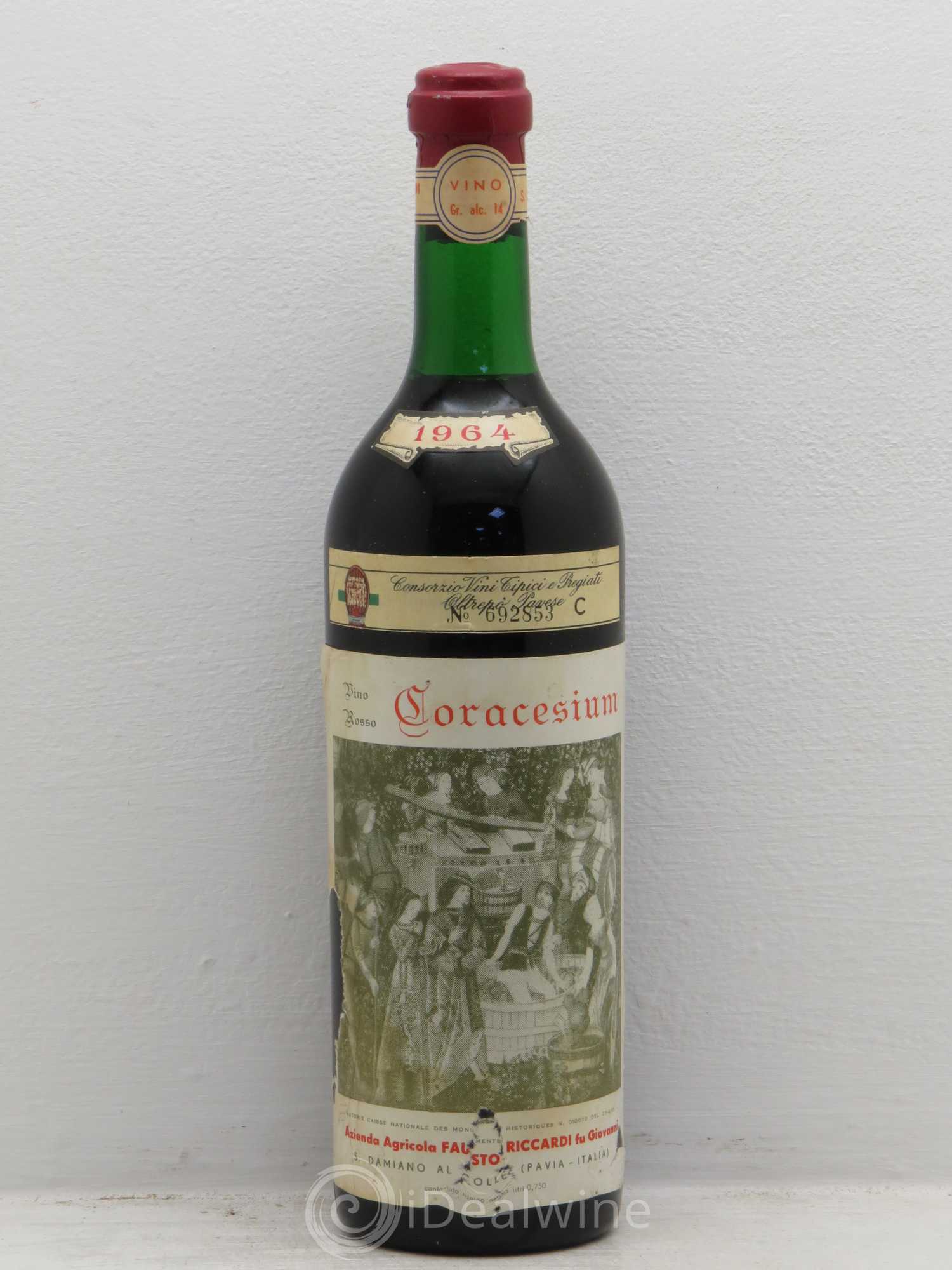 Italie Coracesium Oltrepo Pavese Fausto Riccardi (sans prix de réserve) 1964 - Posten von 1 Flasche - 0