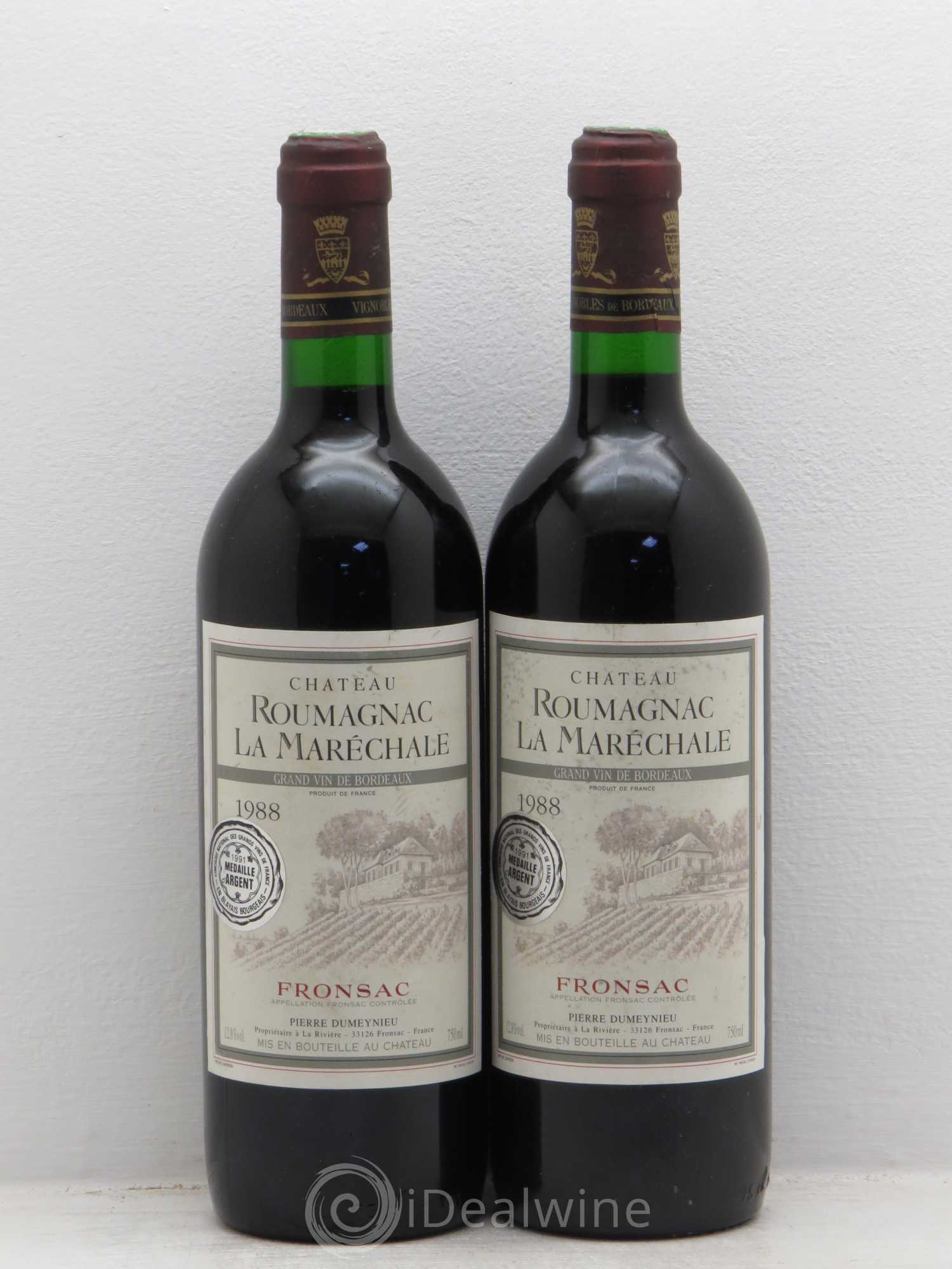 Fronsac Château Roumagnac La Maréchale (sans prix de réserve) 1988 - Posten von 2 Flaschen - 0