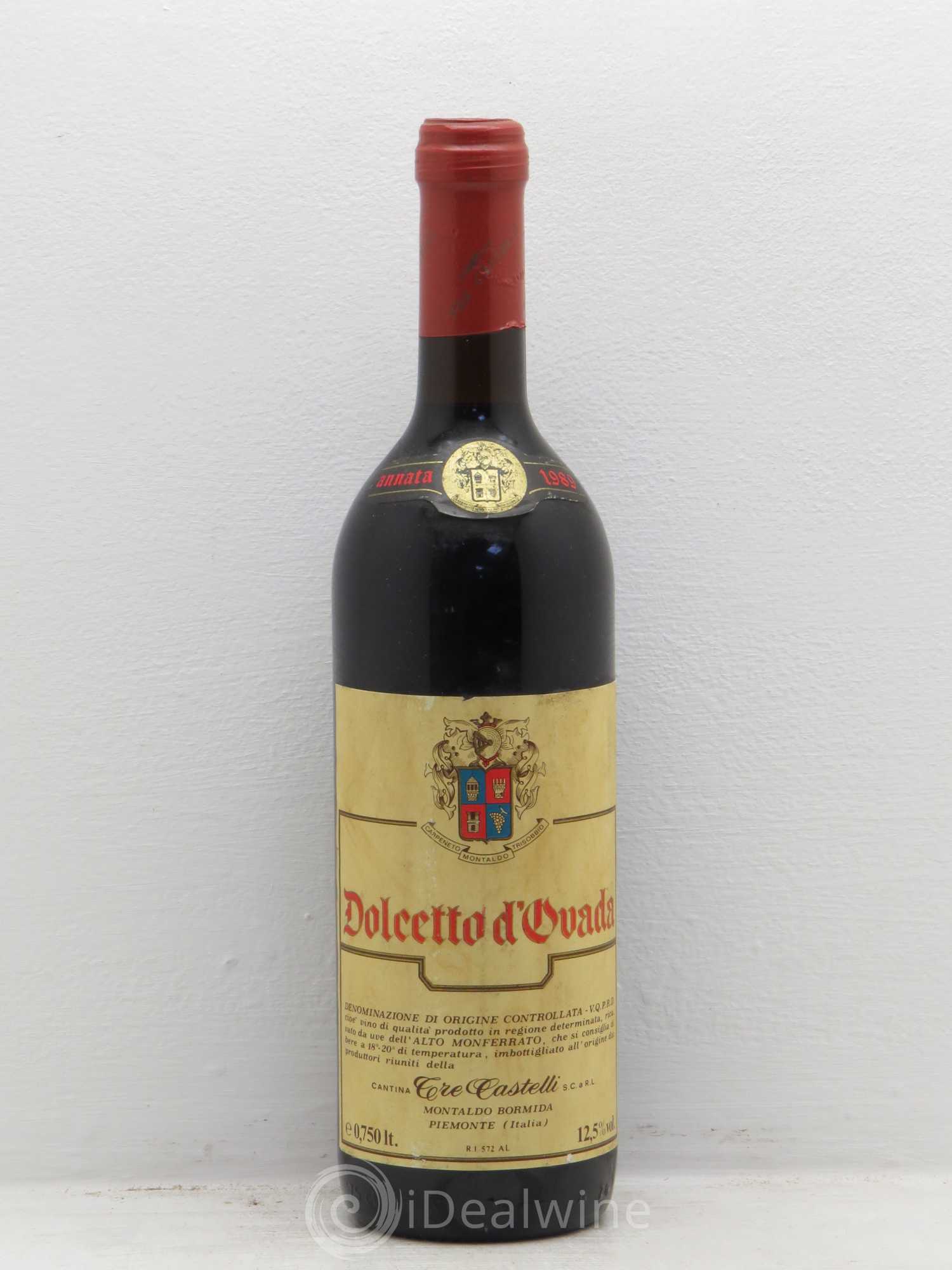 Dolcetto d'Alba DOC d'Ovada Tre Castelli (sans prix de réserve) 1989 - Posten von 1 Flasche - 0