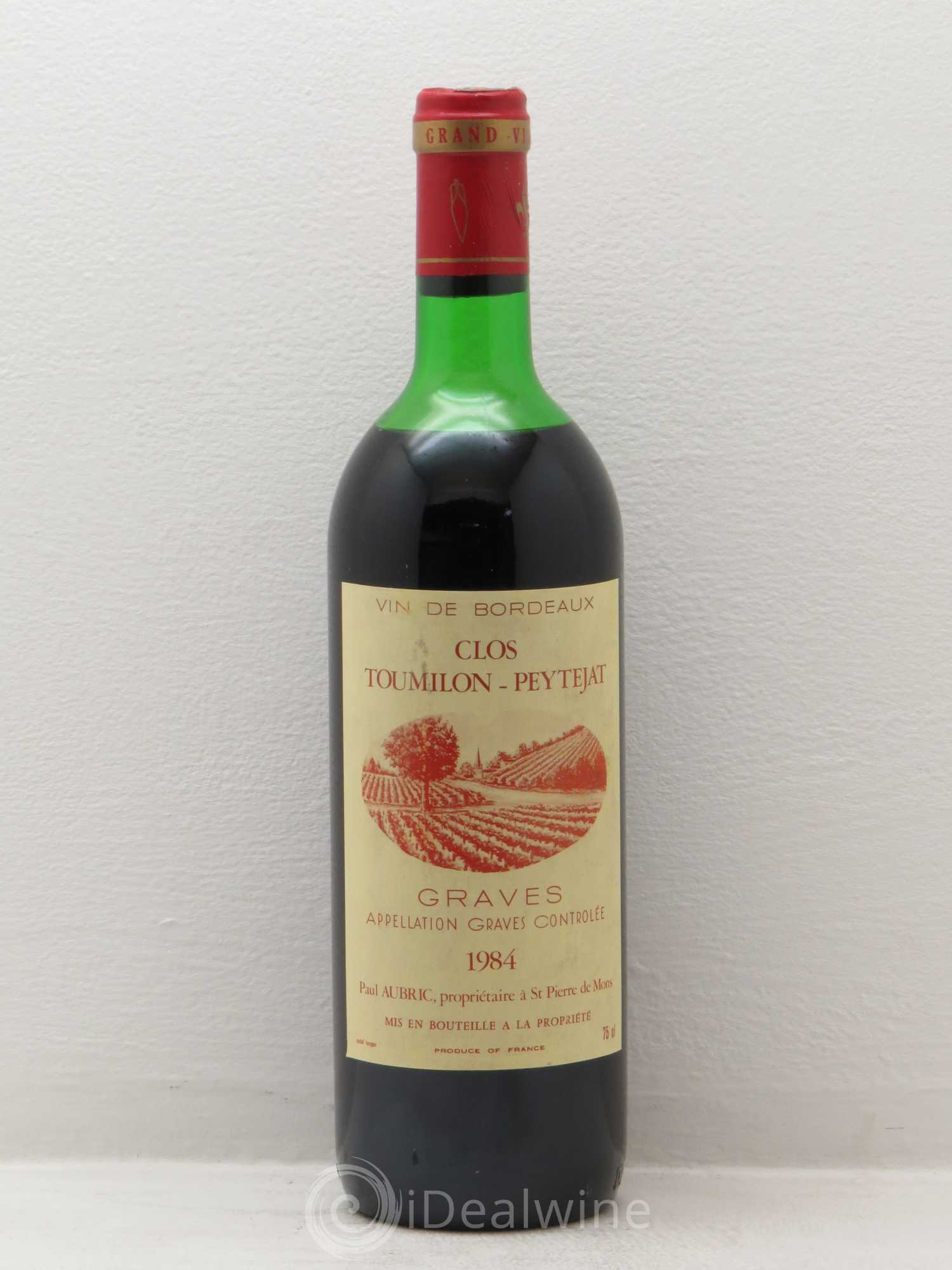 Graves Clos Toumilon (sans prix de réserve) 1984 - Posten von 1 Flasche - 0