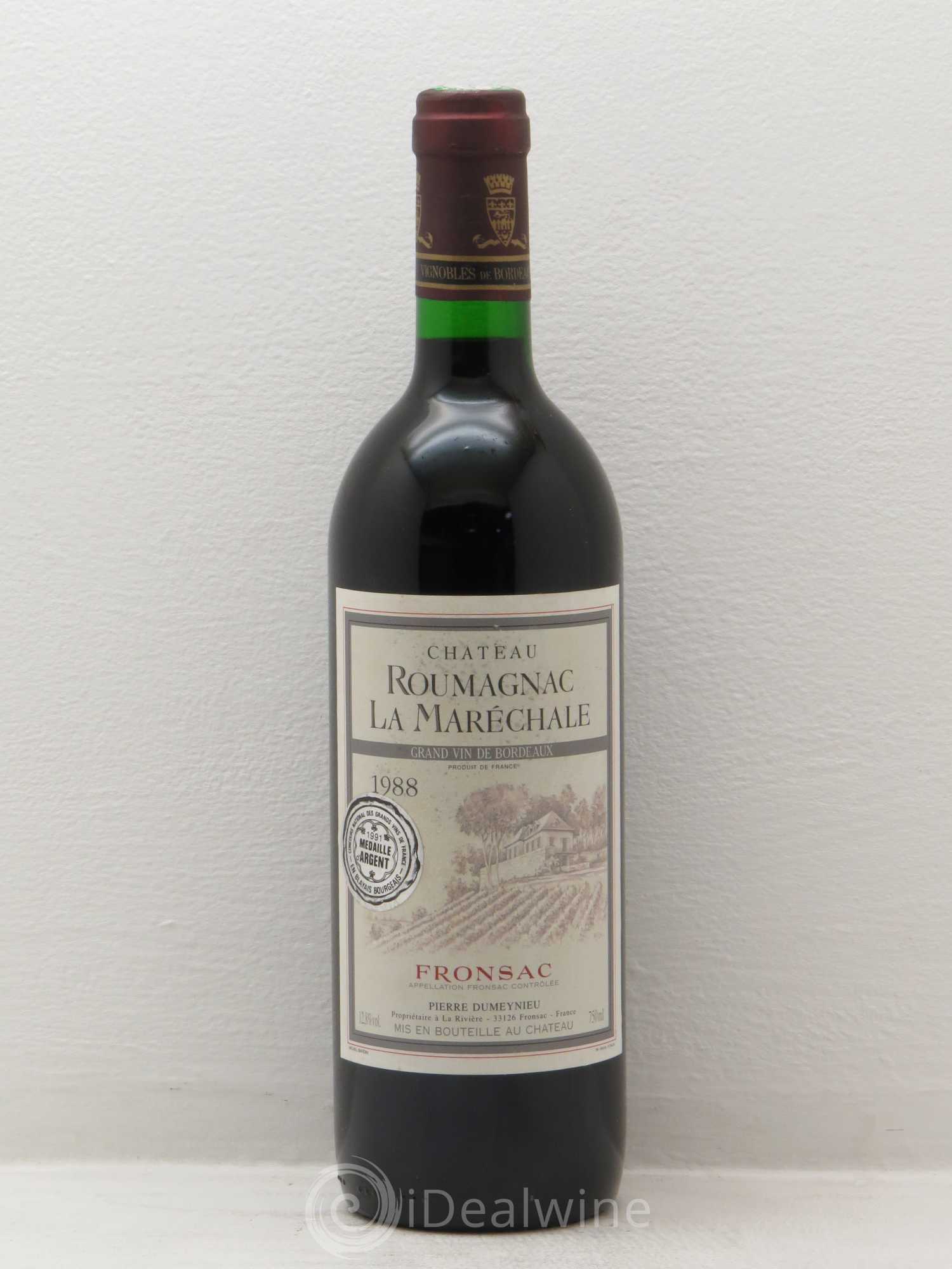 Fronsac Chateau Roumagnac la Maréchal (sans prix de réserve) 1988 - Posten von 1 Flasche - 0