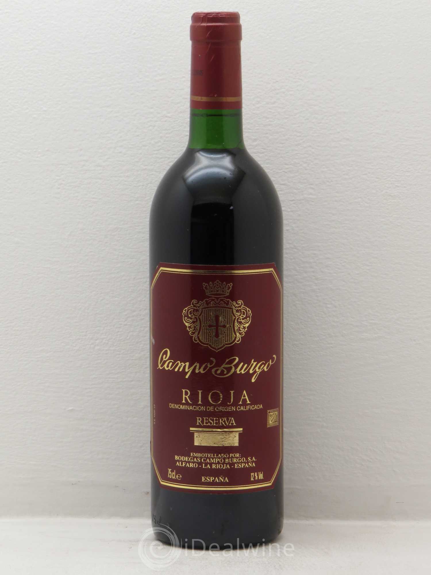 Rioja DOCA Campo Burgo Reserva (sans prix de réserve) 1992 - Posten von 1 Flasche - 0