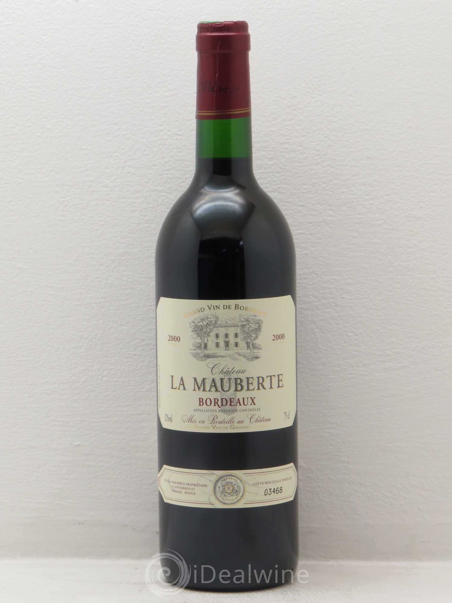 Bordeaux Chateau la Mauberte (sans prix de réserve) 2000 - Posten von 1 Flasche - 0