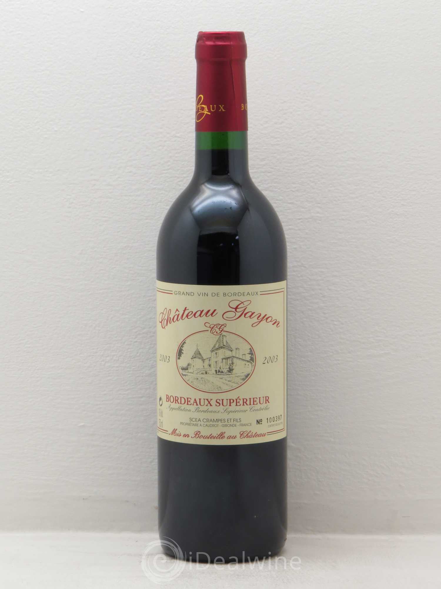 Bordeaux Chateau Gayon (sans prix de réserve) 2003 - Posten von 1 Flasche - 0