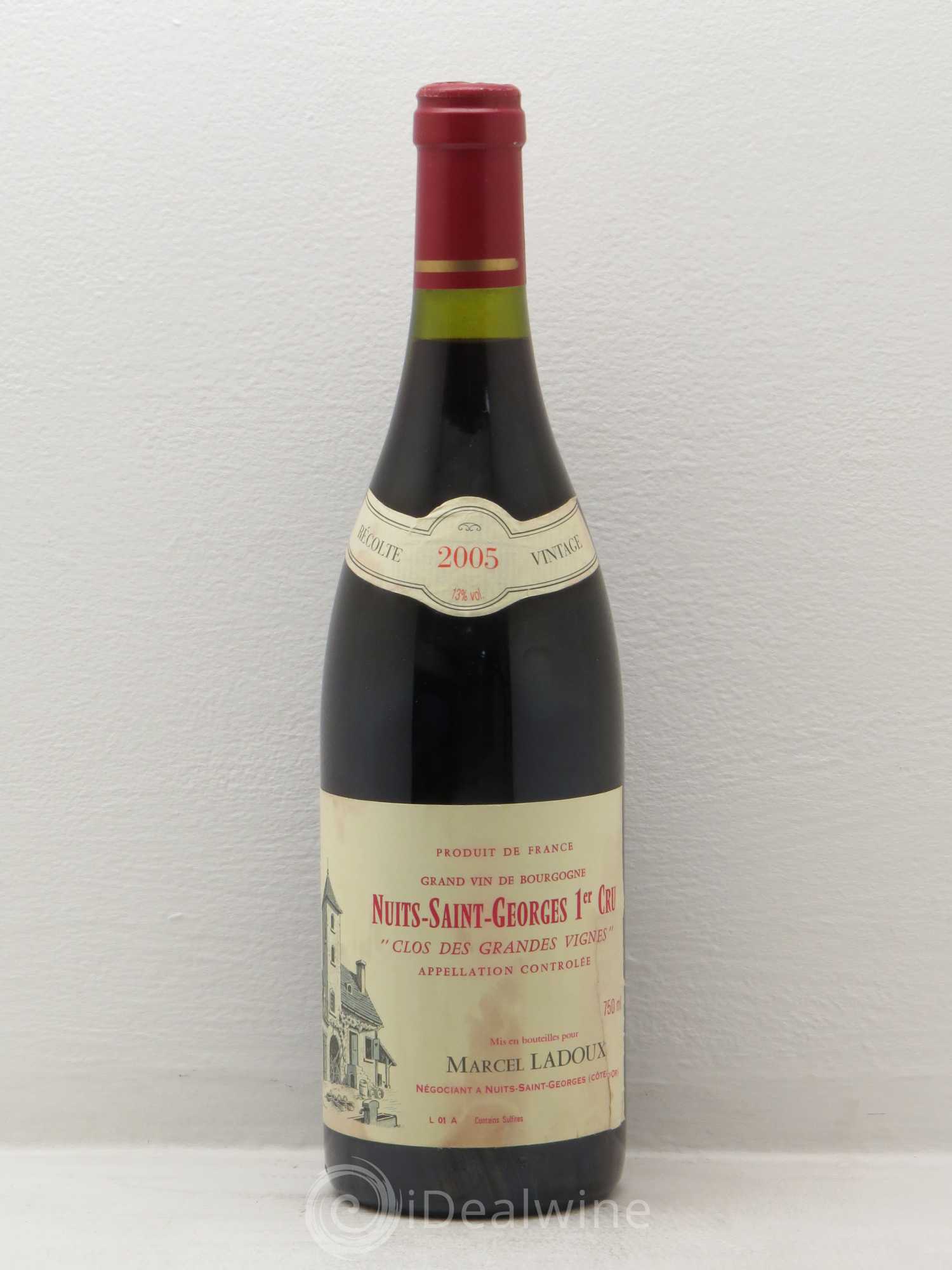 Nuits-Saint-Georges 1er Cru Clos des grandes vignes Marcel Ladoux (sans prix de réserve) 2005 - Posten von 1 Flasche - 0