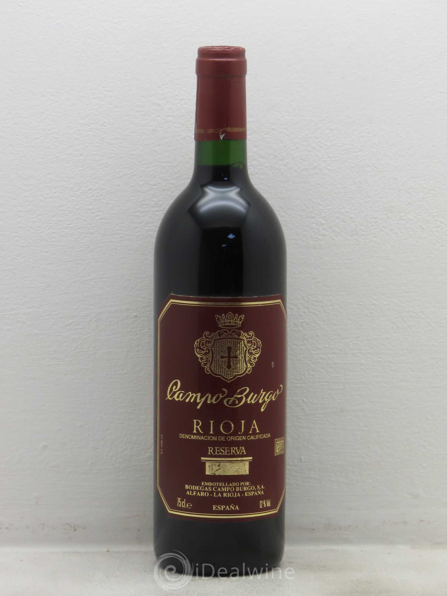 Rioja DOCA Campo Burgo Riserva (sans prix de reserve) 1992 - Posten von 1 Flasche - 0