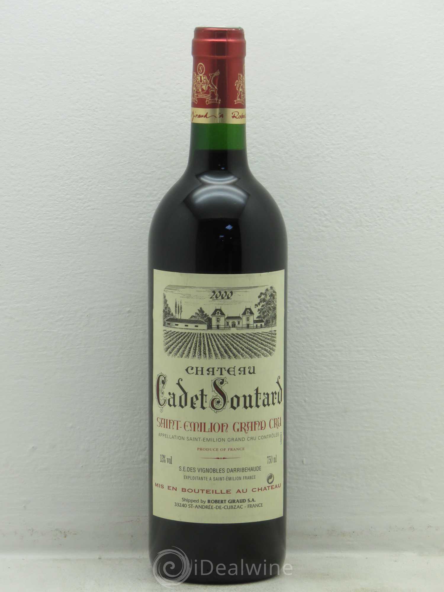 Saint-Émilion Château Cadet Soutard (sans prix de reserve) 2000 - Posten von 1 Flasche - 0
