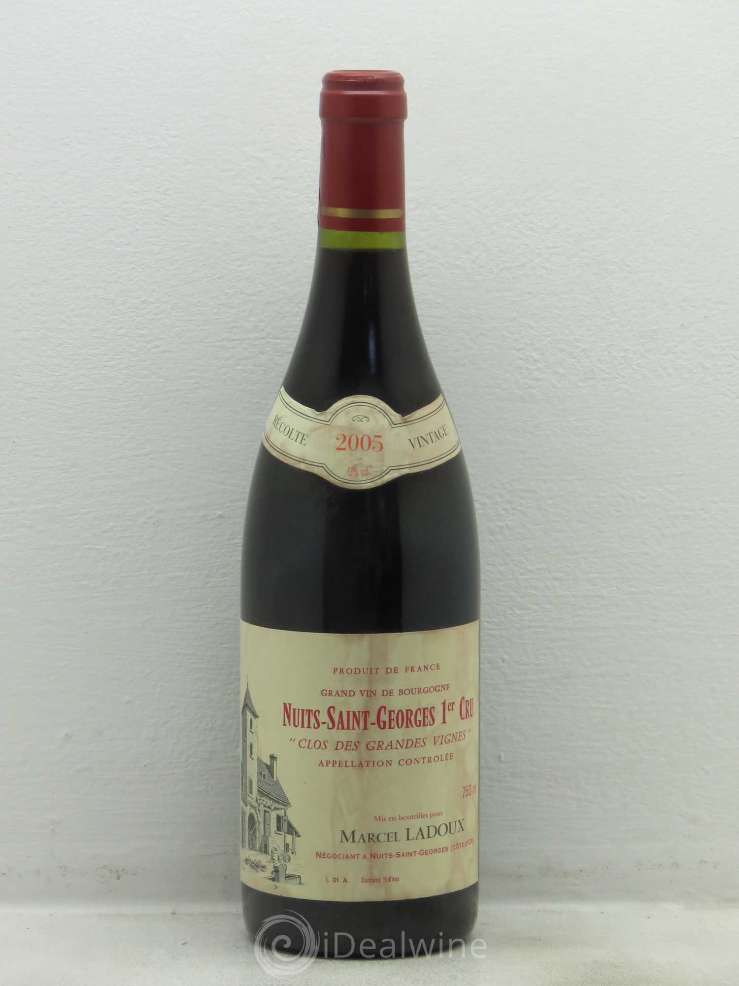 Nuits-Saint-Georges 1er Cru Clos Des Grandes Vignes Marcel Ladoux (sans prix de réserve) 2005 - Posten von 1 Flasche - 0