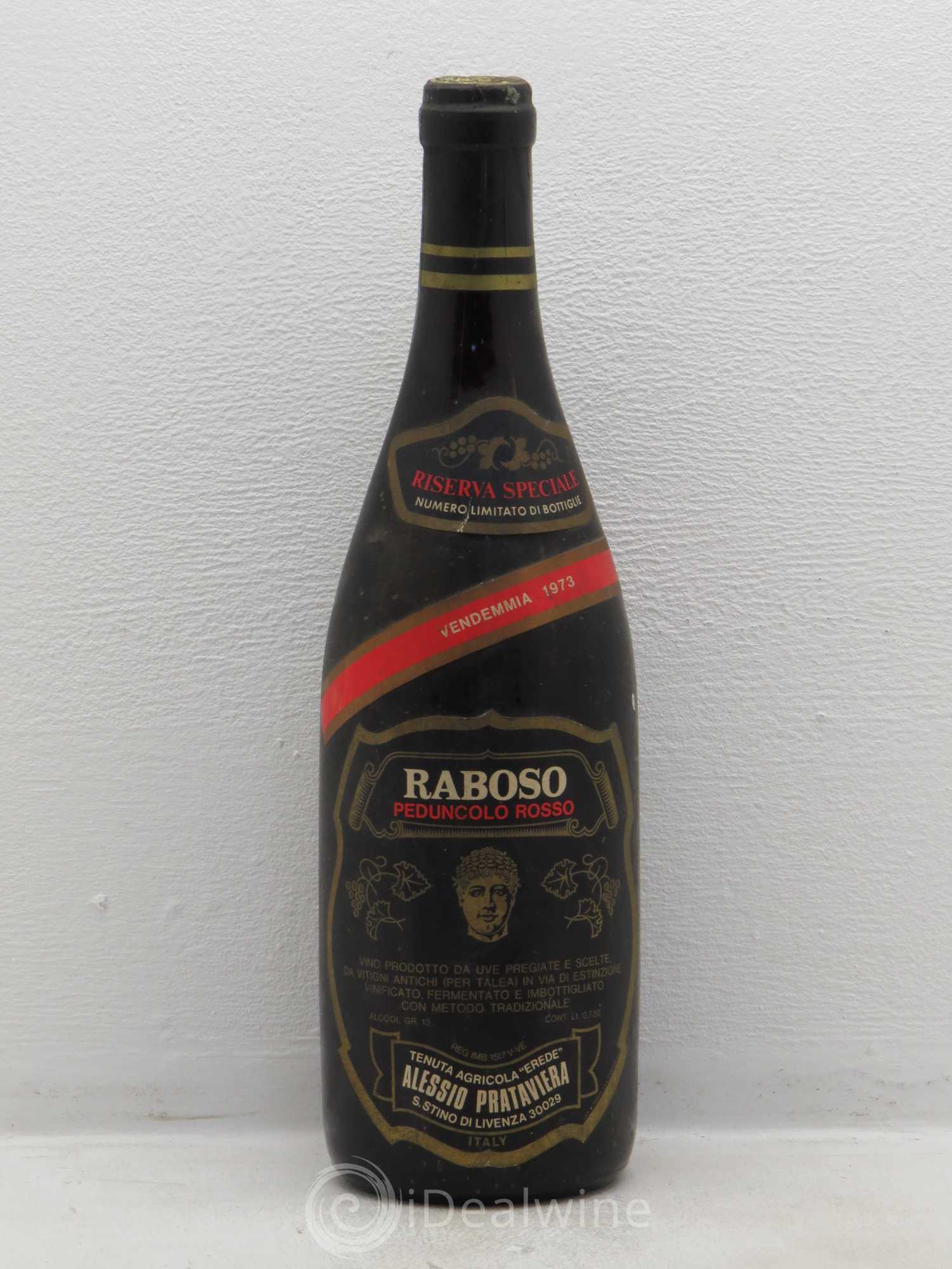 Italie Raboso Peduncolo Rosso Riserva Prateviera 1973 - Lot de 1 bouteille - 0