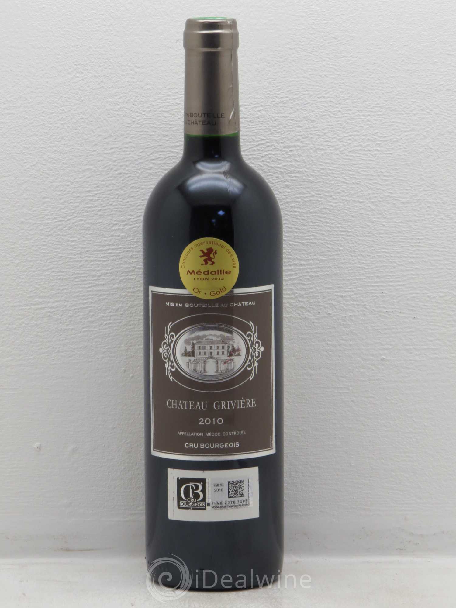 Château Grivière Cru Bourgeois 2010 - Lot de 1 bouteille - 0