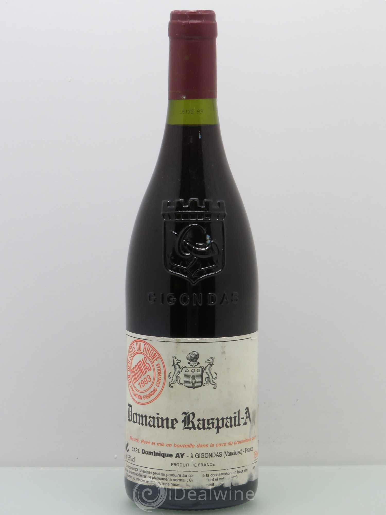 Gigondas Domaine Raspail-Ay (sans prix de reserve) 1993 - Posten von 1 Flasche - 0