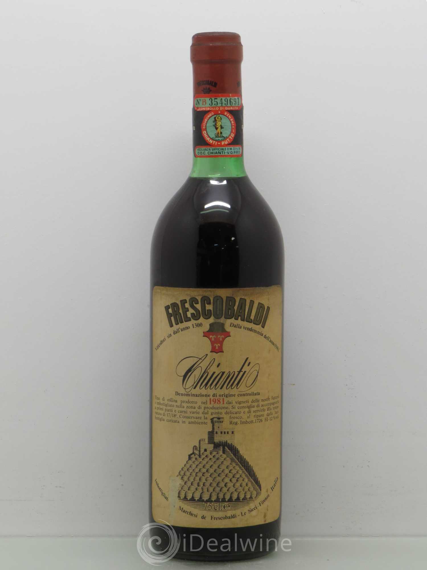 Chianti DOCG Chianti DOC Marchesi Frescobaldi (sans prix de reserve) 1981 - Posten von 1 Flasche - 0