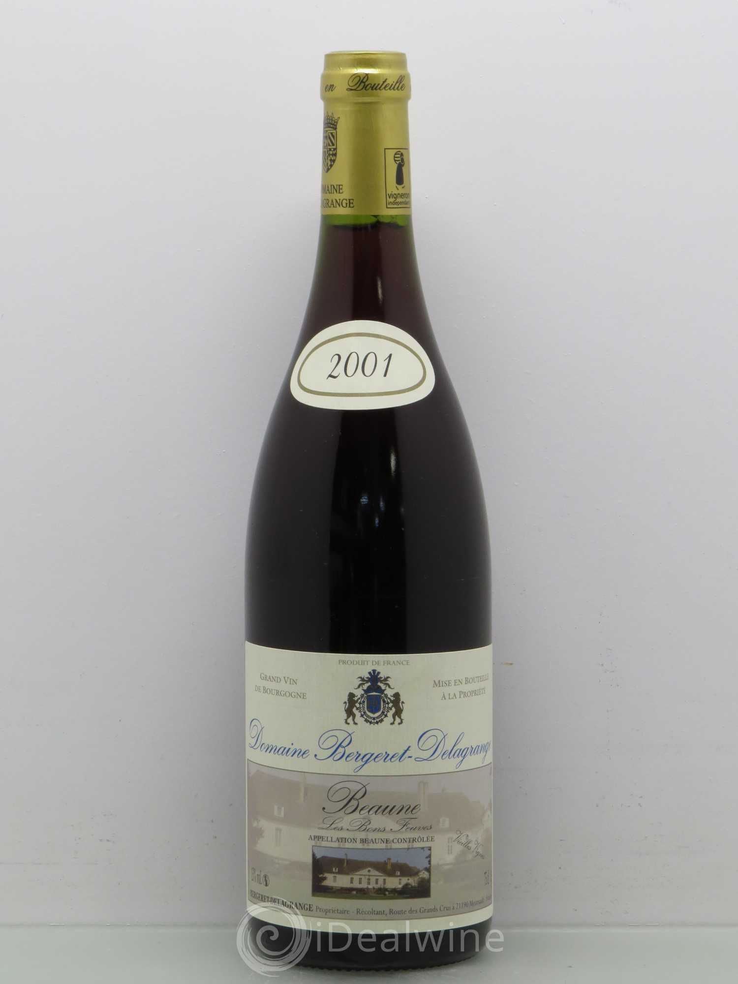 Beaune Les Bons Feuves Bergeret Delagrange (sans prix de reserve) 2001 - Posten von 1 Flasche - 0