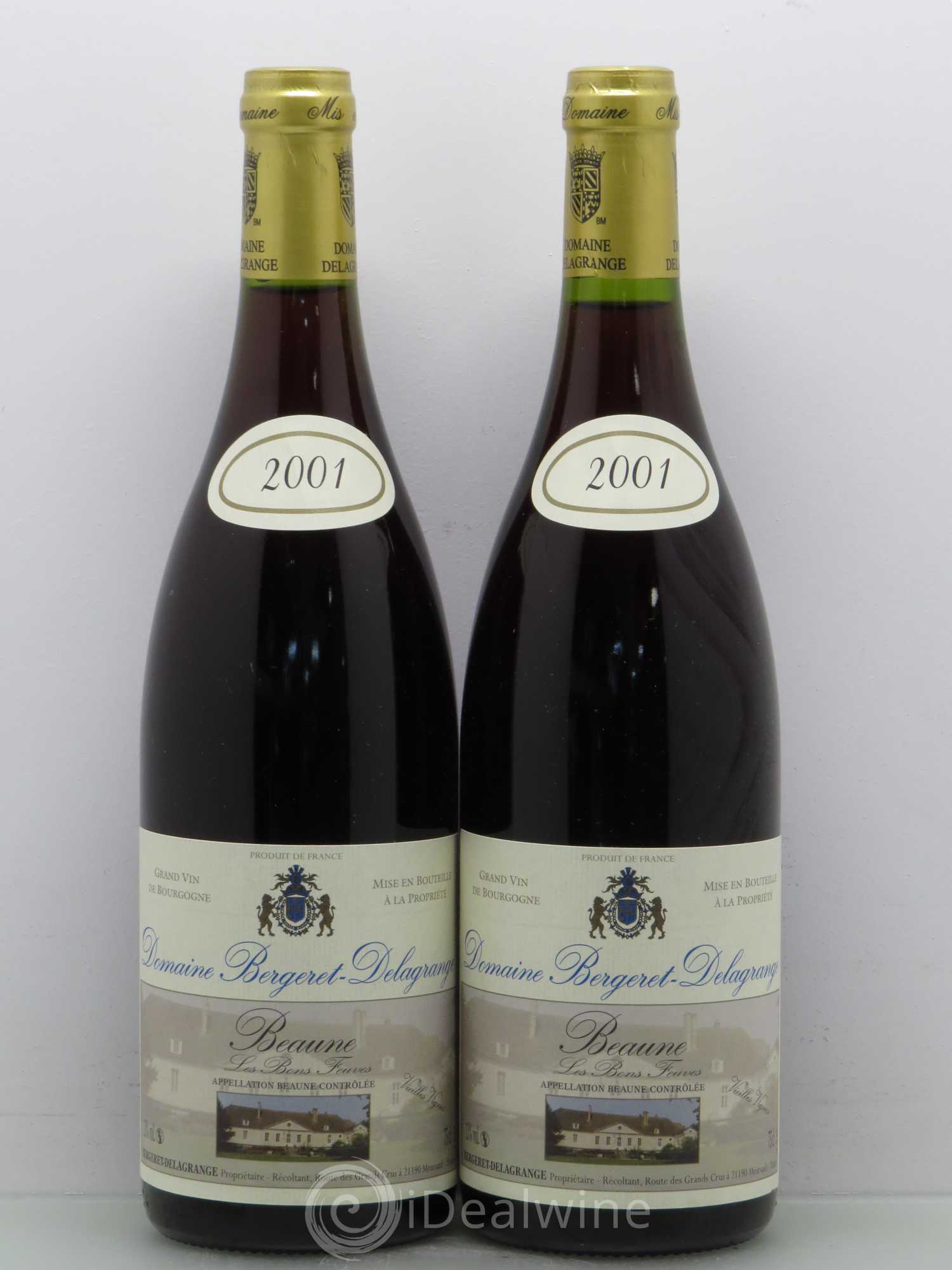 Beaune Les Bons Feuves Bergeret Delagrange (sans prix de reserve) 2001 - Lotto di 2 bottiglie - 0