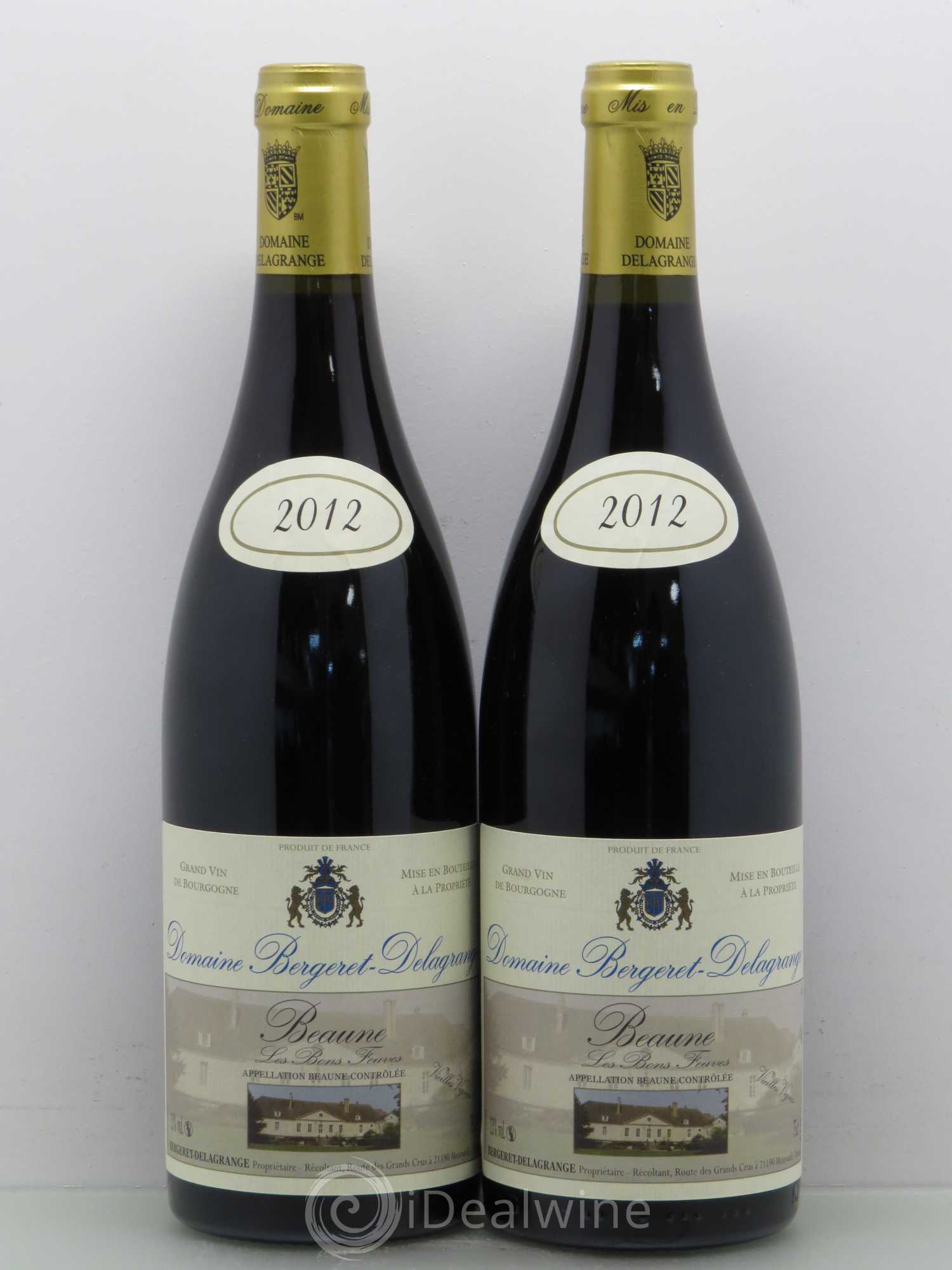 Beaune Les Bons Feuves Bergeret Delagrange (sans prix de reserve) 2012 - Lotto di 2 bottiglie - 0