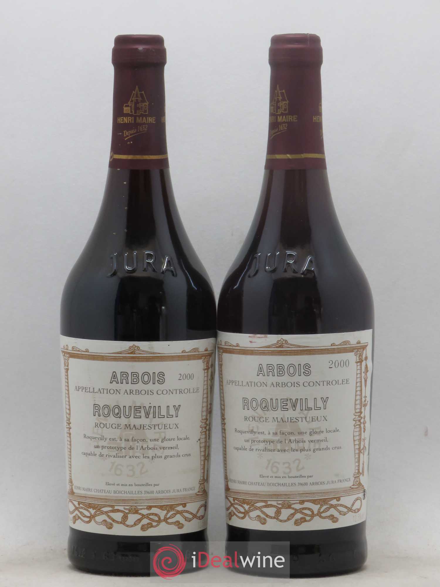 Arbois Roquevilly Majestueux Henri Maire (sans prix de réserve) 2000 - Posten von 2 Flaschen - 0