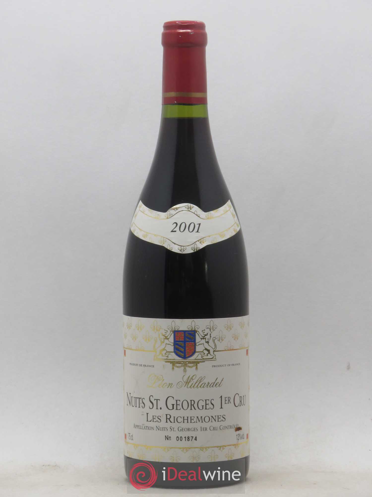 Nuits-Saint-Georges 1er Cru Les Richemones Léon Millardet (sans prix de réserve) 2001 - Posten von 1 Flasche - 0