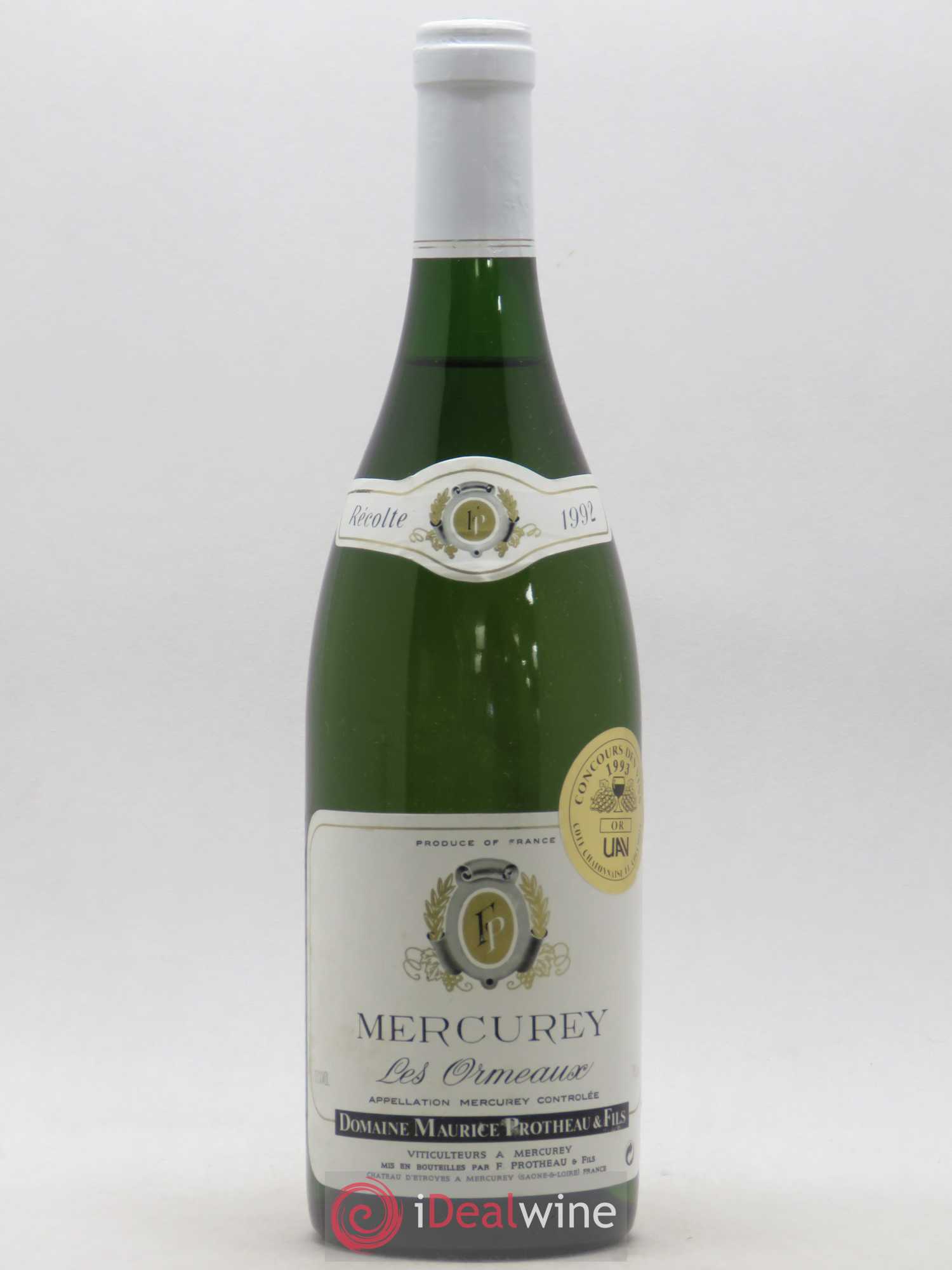 Mercurey Les Ormeaux Maurice Protheau et Fils (sans prix de réserve) 1992 - Posten von 1 Flasche - 0