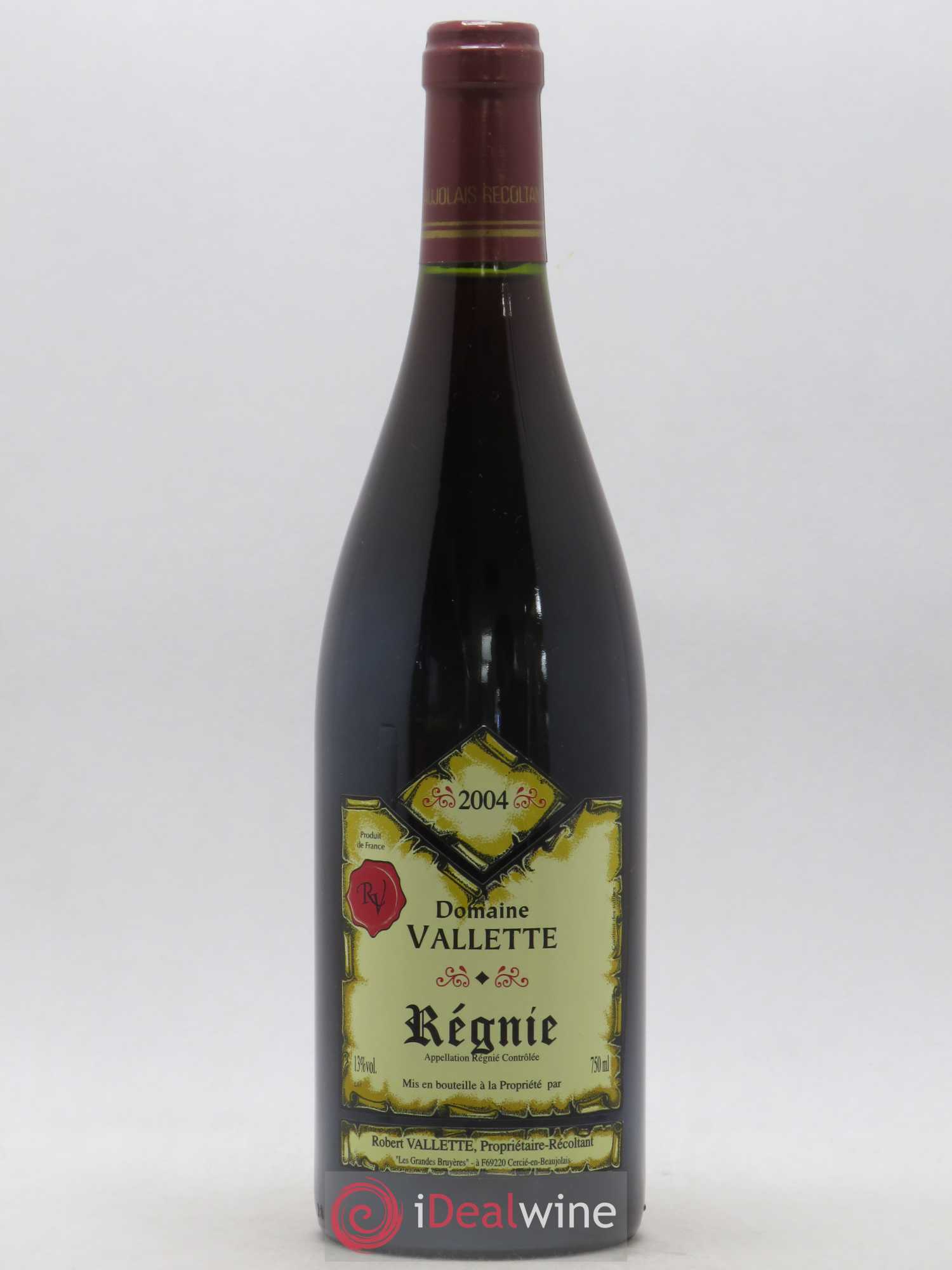 Beaujolais Regnié Domaine Valette (sans prix de réserve) 2004 - Posten von 1 Flasche - 0