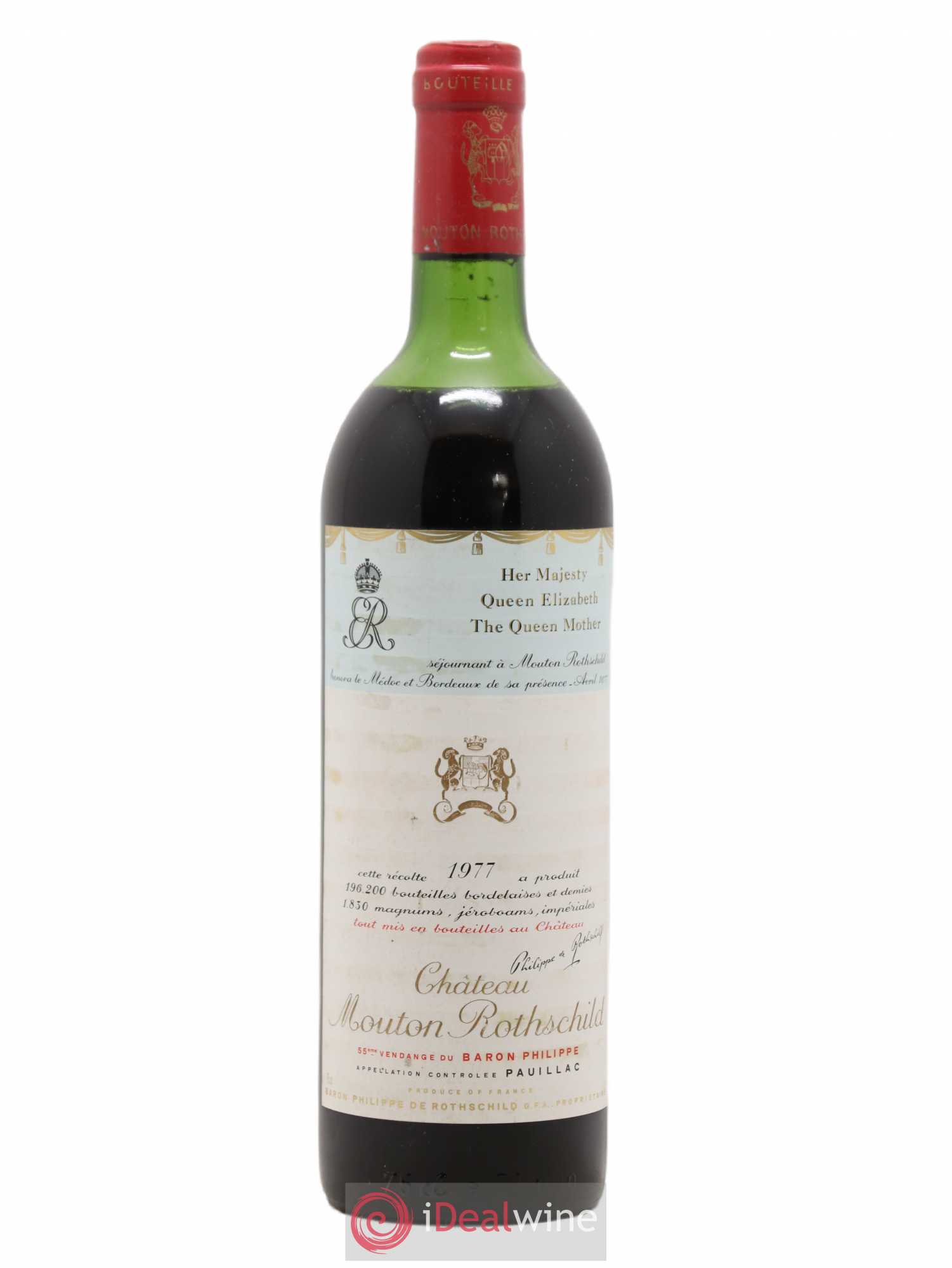 Château Mouton Rothschild 1er Grand Cru Classé 1977 - Lot de 1 bouteille - 0