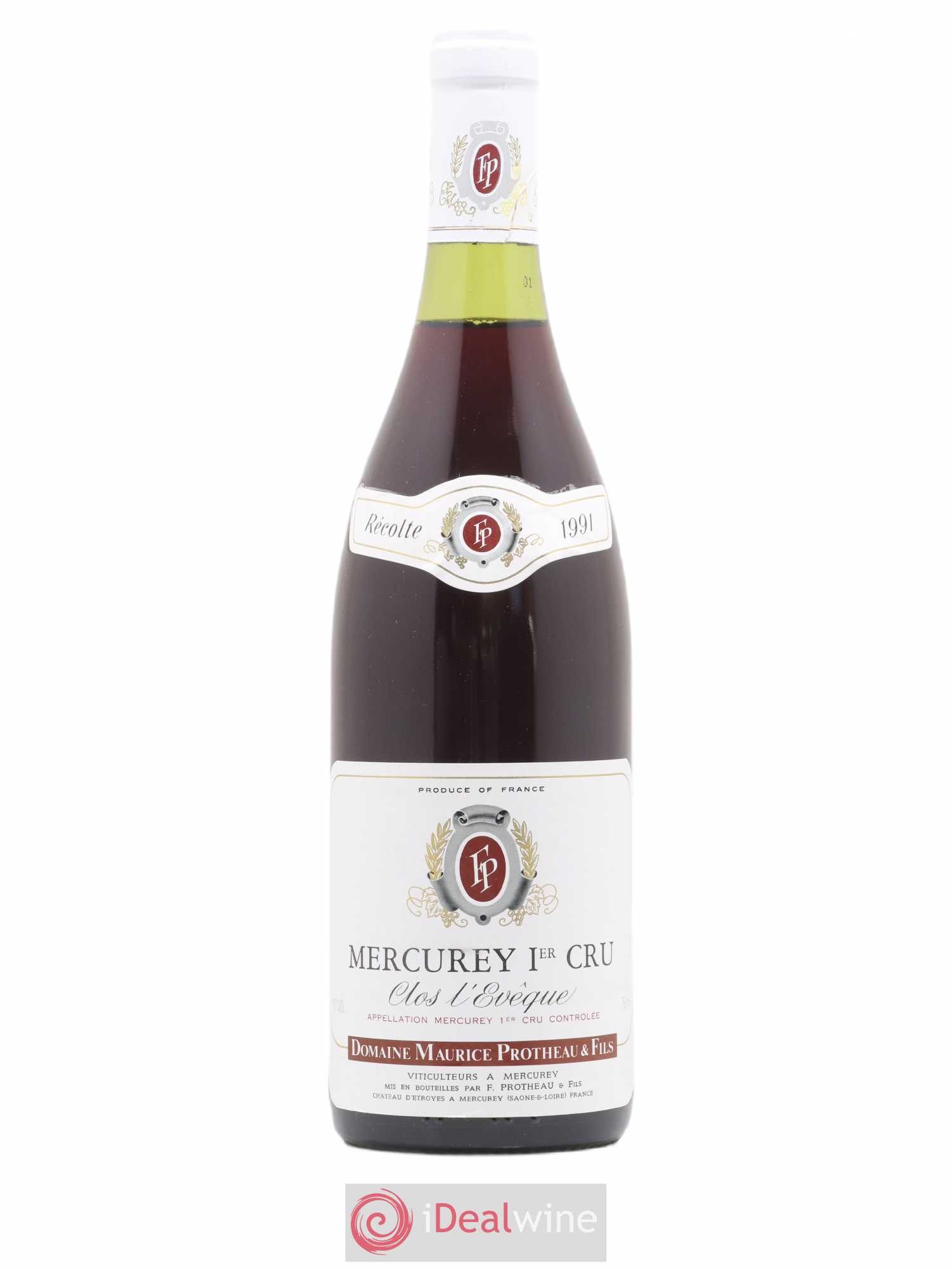 Mercurey 1er Cru Clos L'Eveque Maurice Protheau & Fils 1991 - Posten von 1 Flasche - 0