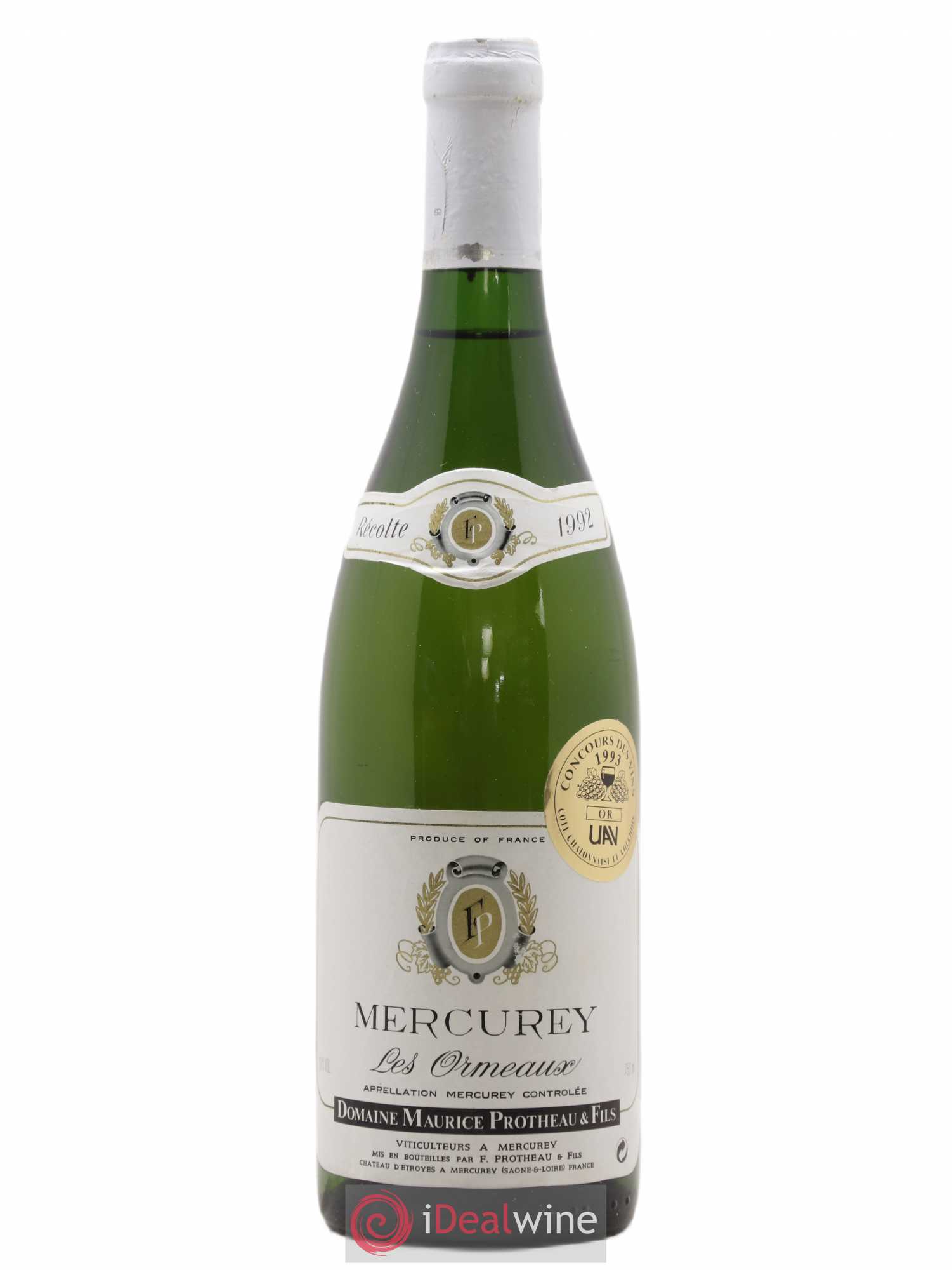 Mercurey Les Ormeaux Maurice Protheau & Fils (sans prix de réserve) 1992 - Lot de 1 bouteille - 0