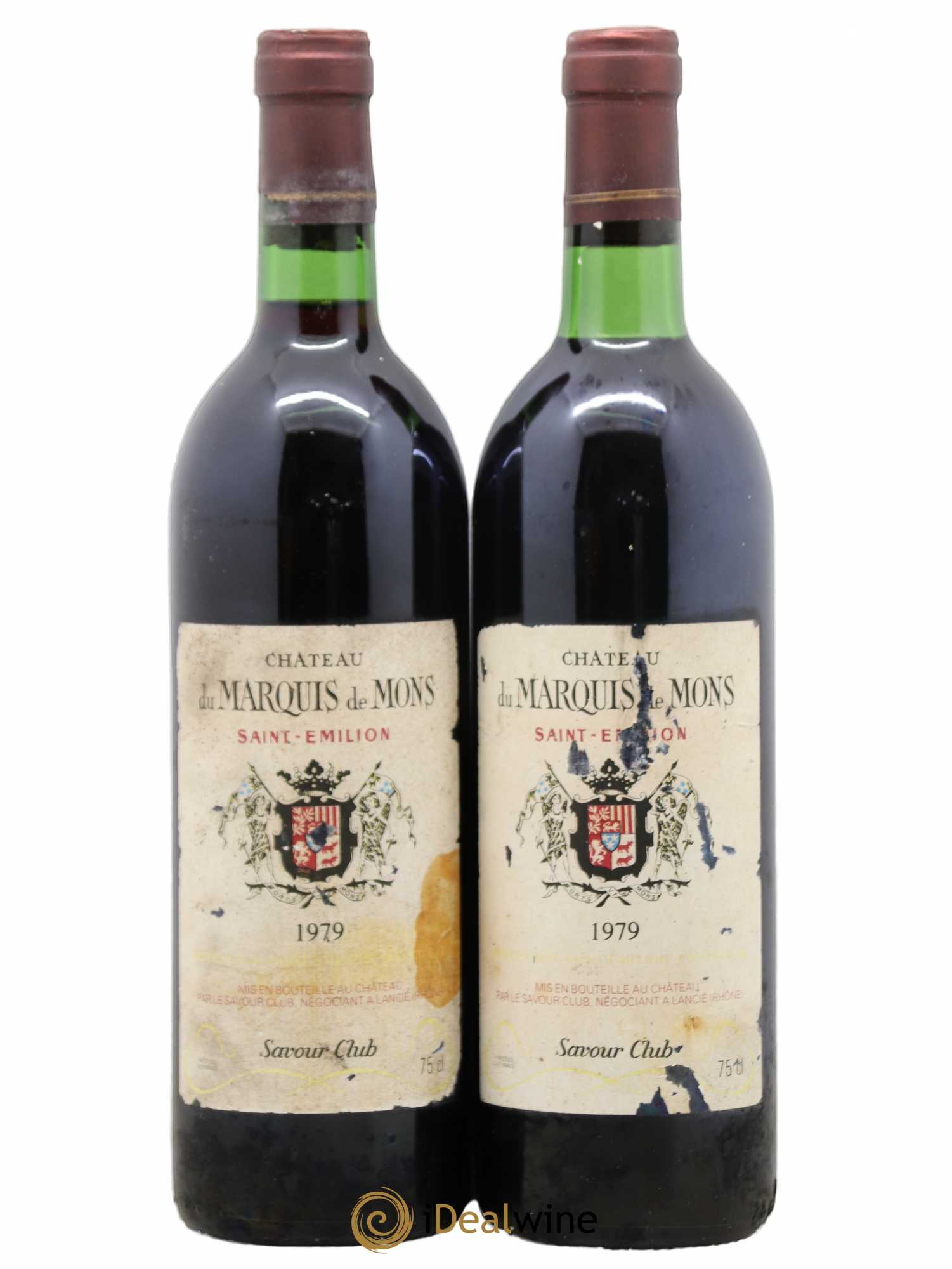 Saint-Émilion Grand Cru Château Marquis de Mons Savour Club (sans prix de réserve) 1979 - Posten von 2 Flaschen - 0