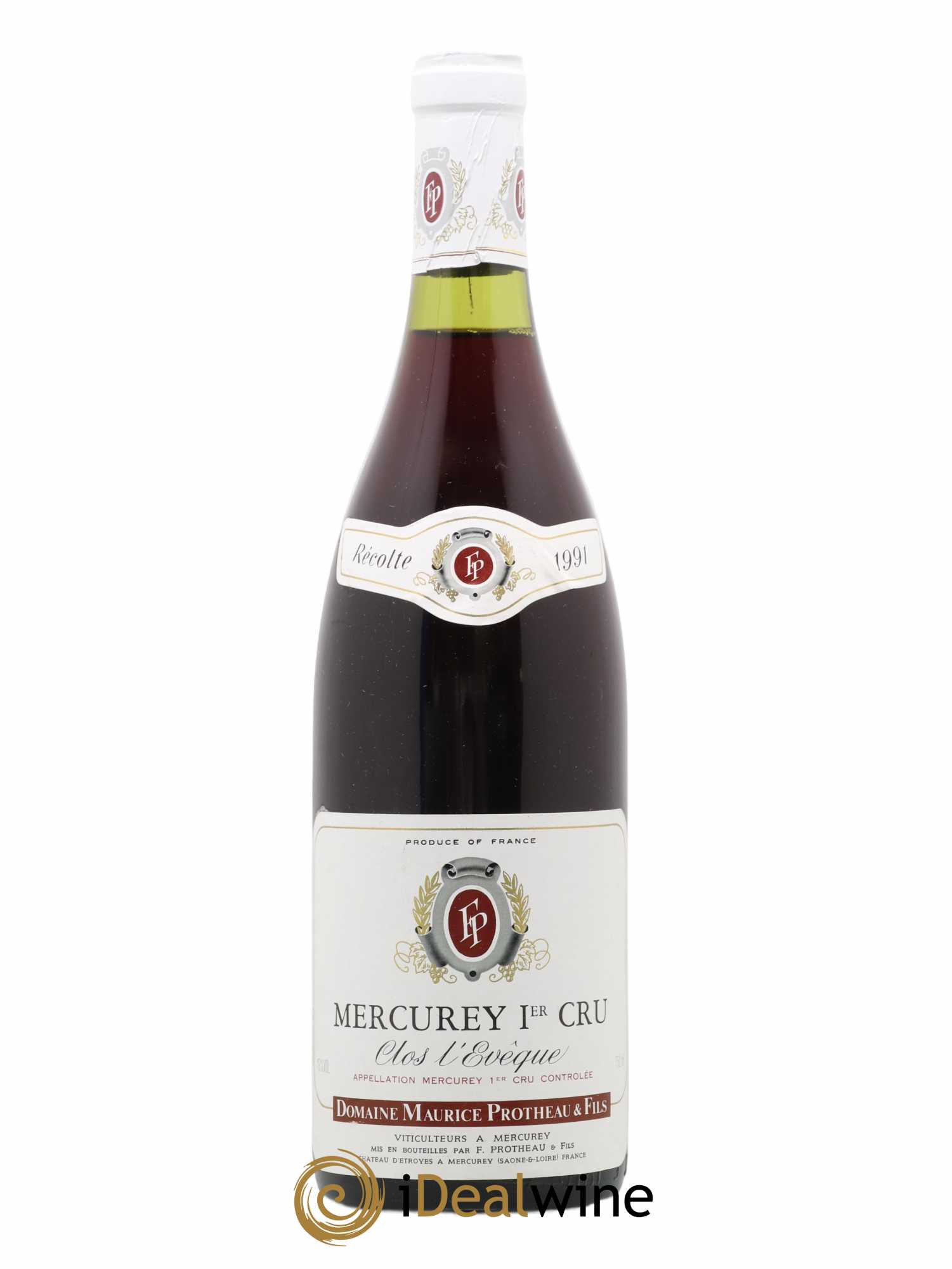 Mercurey 1er Cru Clos L'Eveque Maurice Protheau & Fils (sans prix de réserve) 1991 - Posten von 1 Flasche - 0