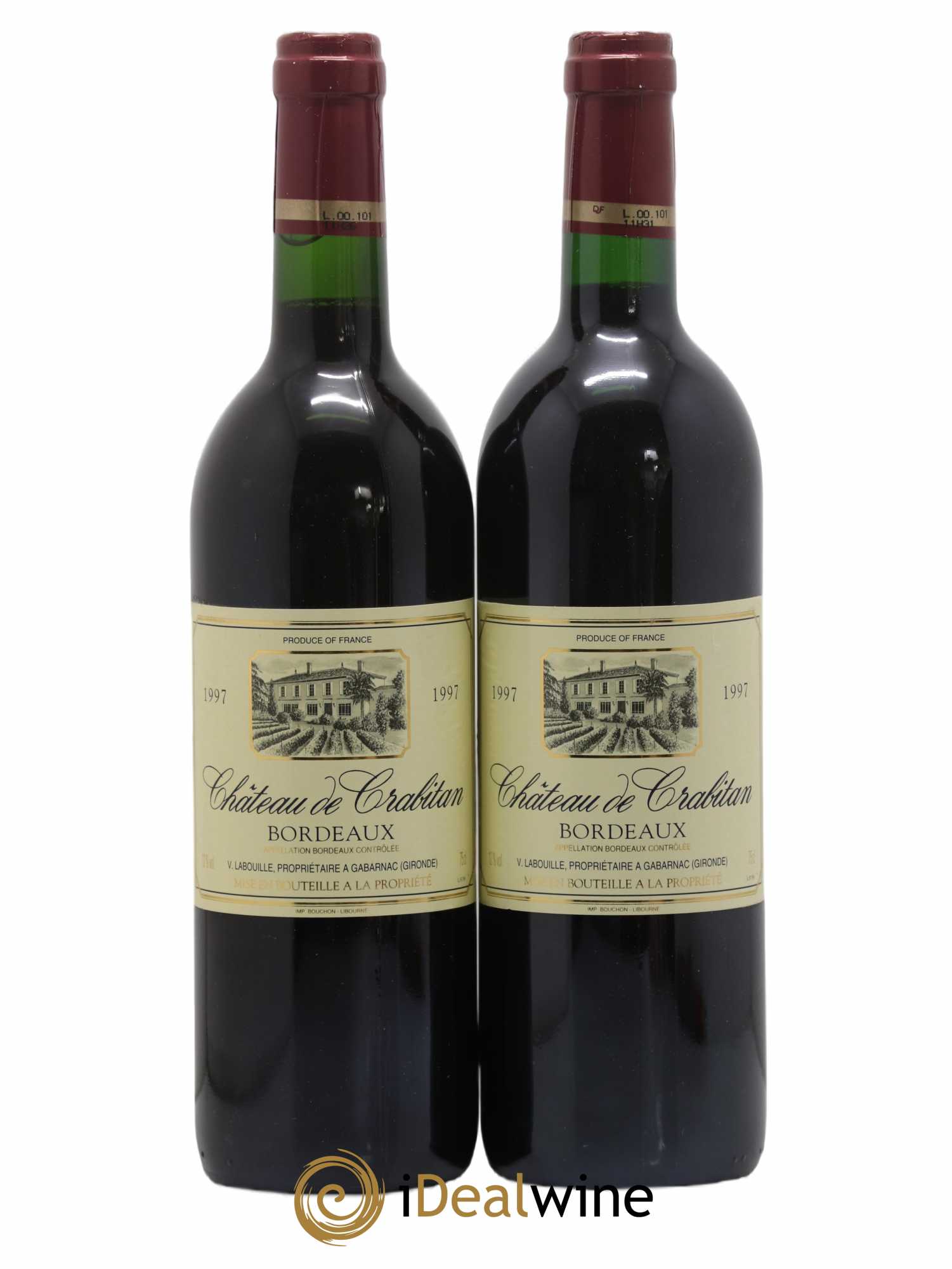 Bordeaux Château de Crabitan (sans prix de réserve) 1997 - Posten von 2 Flaschen - 0
