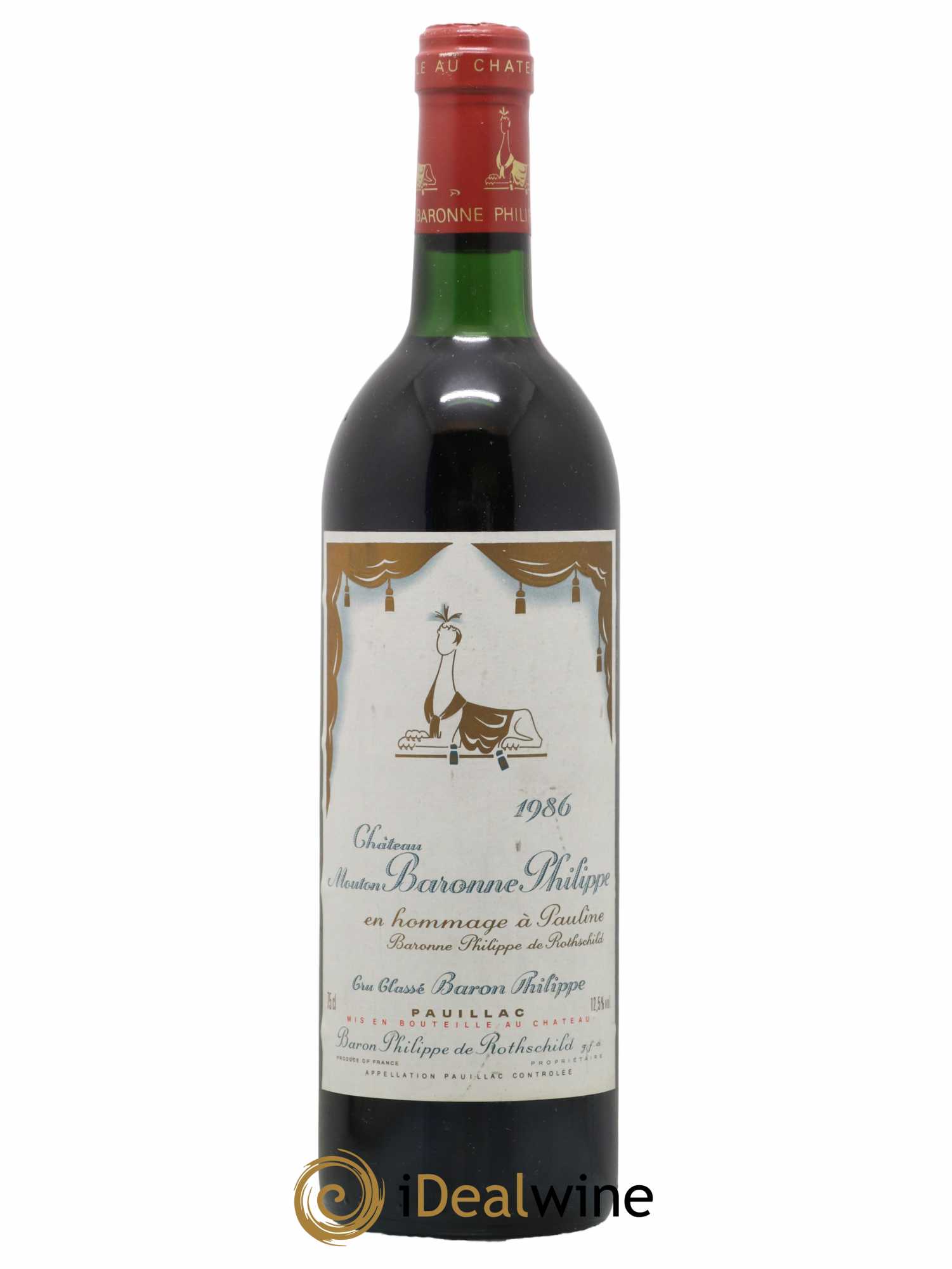 Château d' Armailhac - Mouton Baron(ne) Philippe 5ème Grand Cru Classé 1986 - Posten von 1 Flasche - 0
