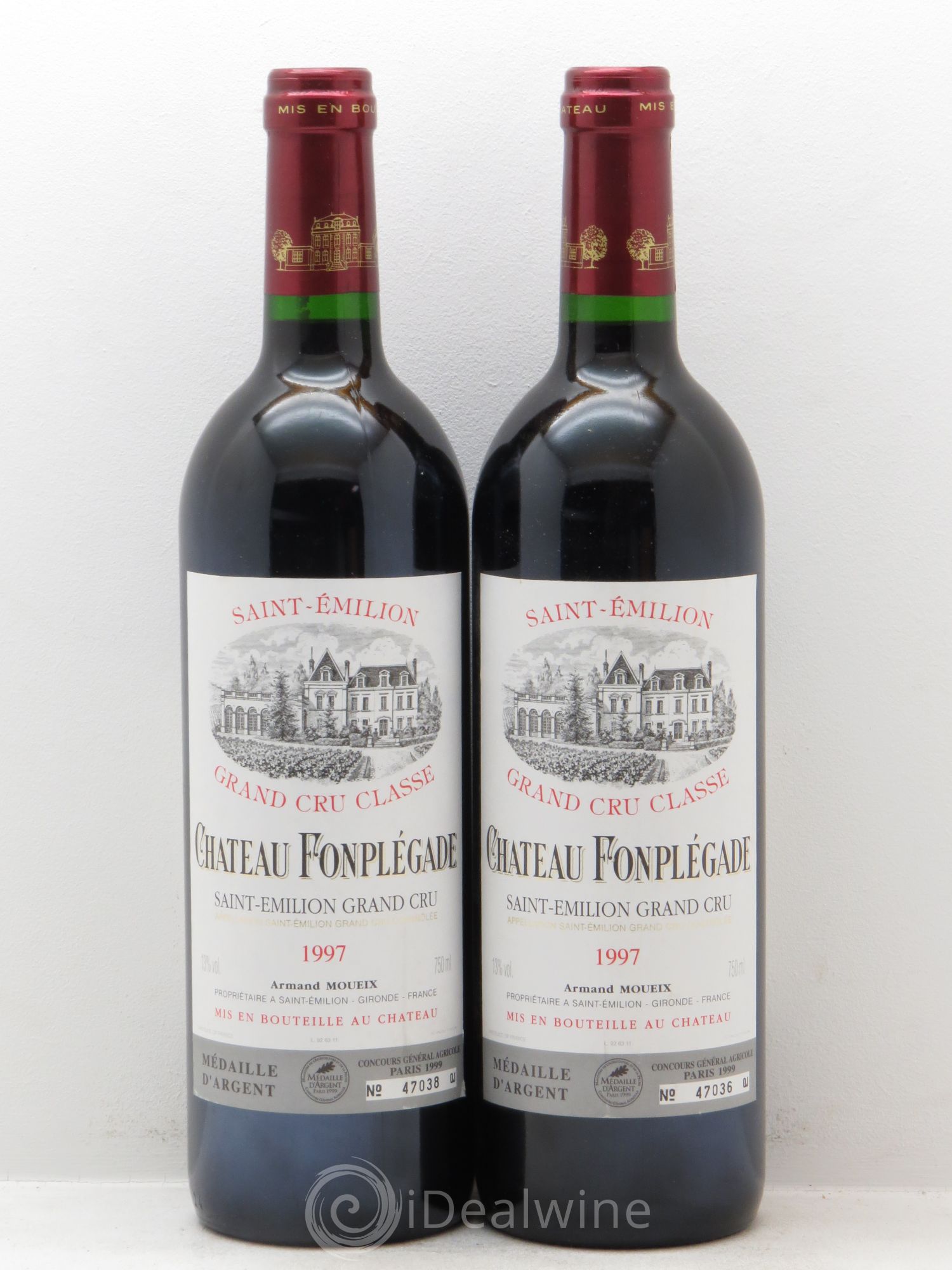 Château Fonplegade Grand Cru Classé 1997 - Lot de 2 bouteilles - 0